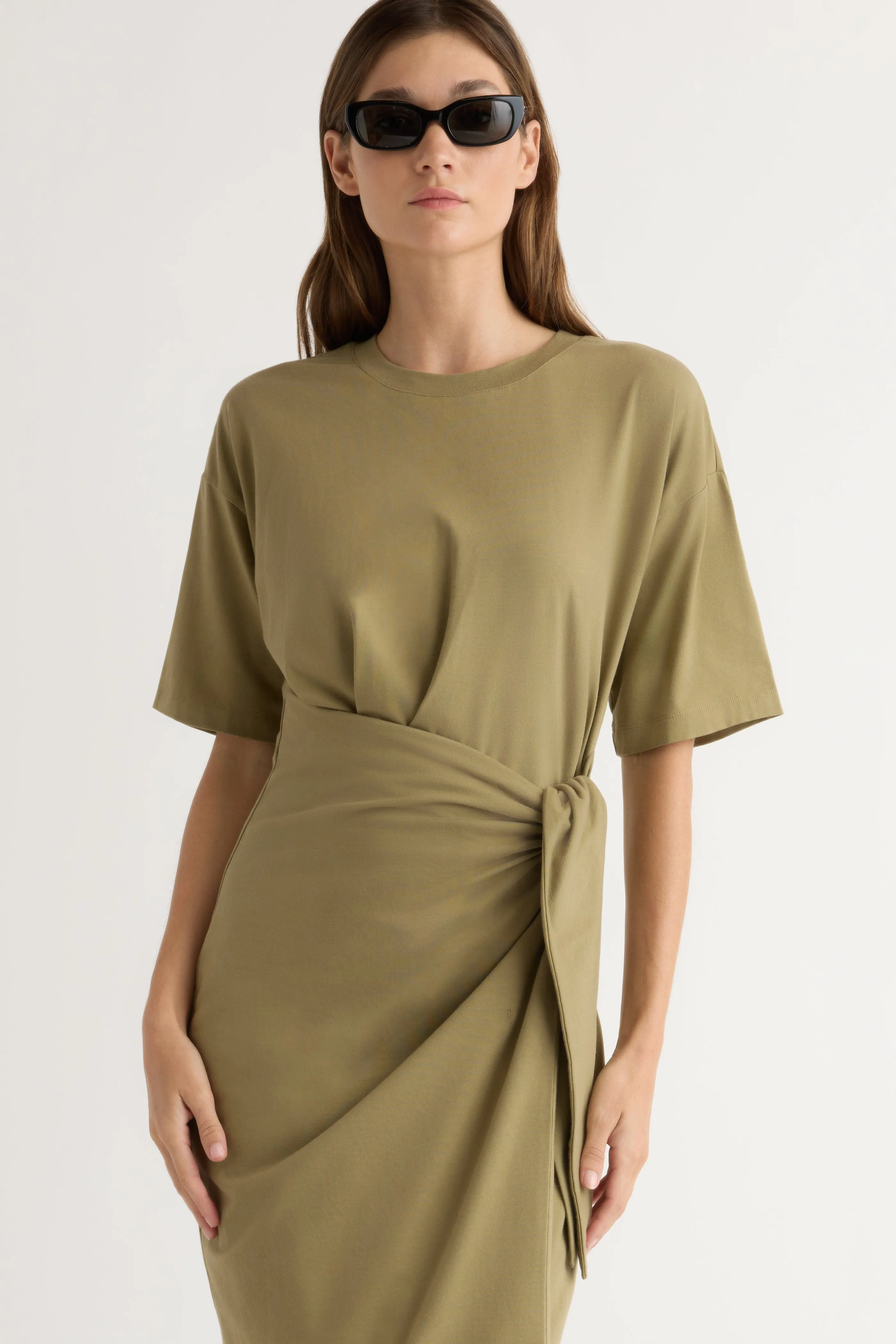 Structured-Shape Noa Organic Cotton T-Shirt Wrap Dress