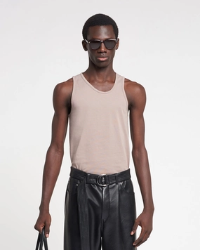 Aziz - Organically Grown Cotton Tank Top - Nut Garment Washed Finish AllClimateAdaptive