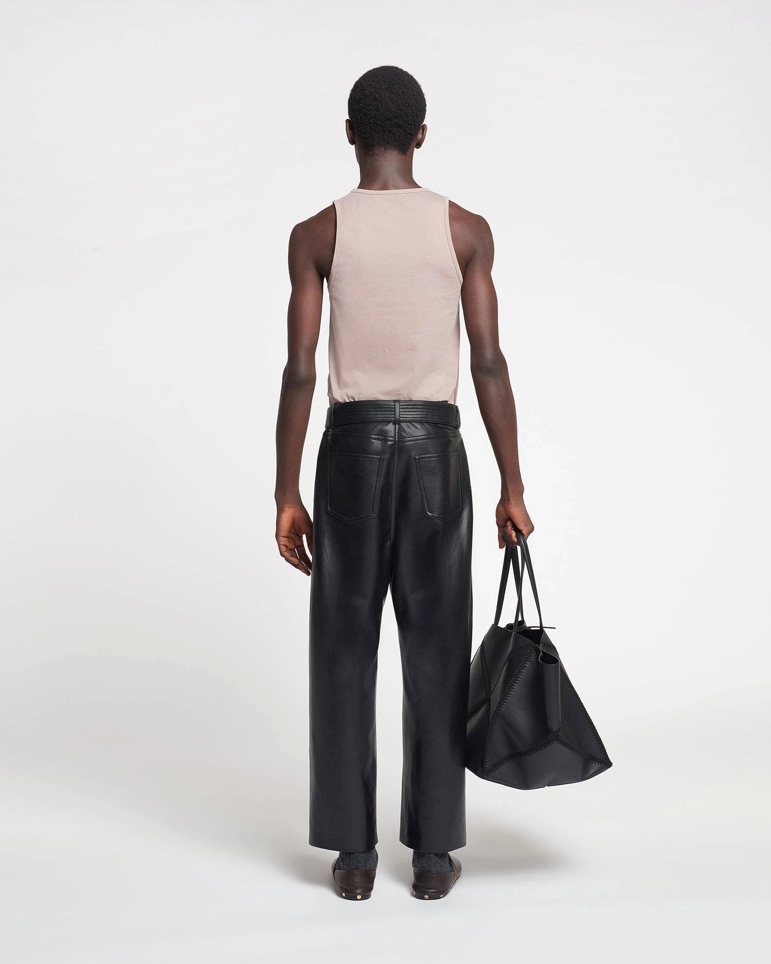 Aziz - Organically Grown Cotton Tank Top - Nut LightweightTexture Minimalist Detailing