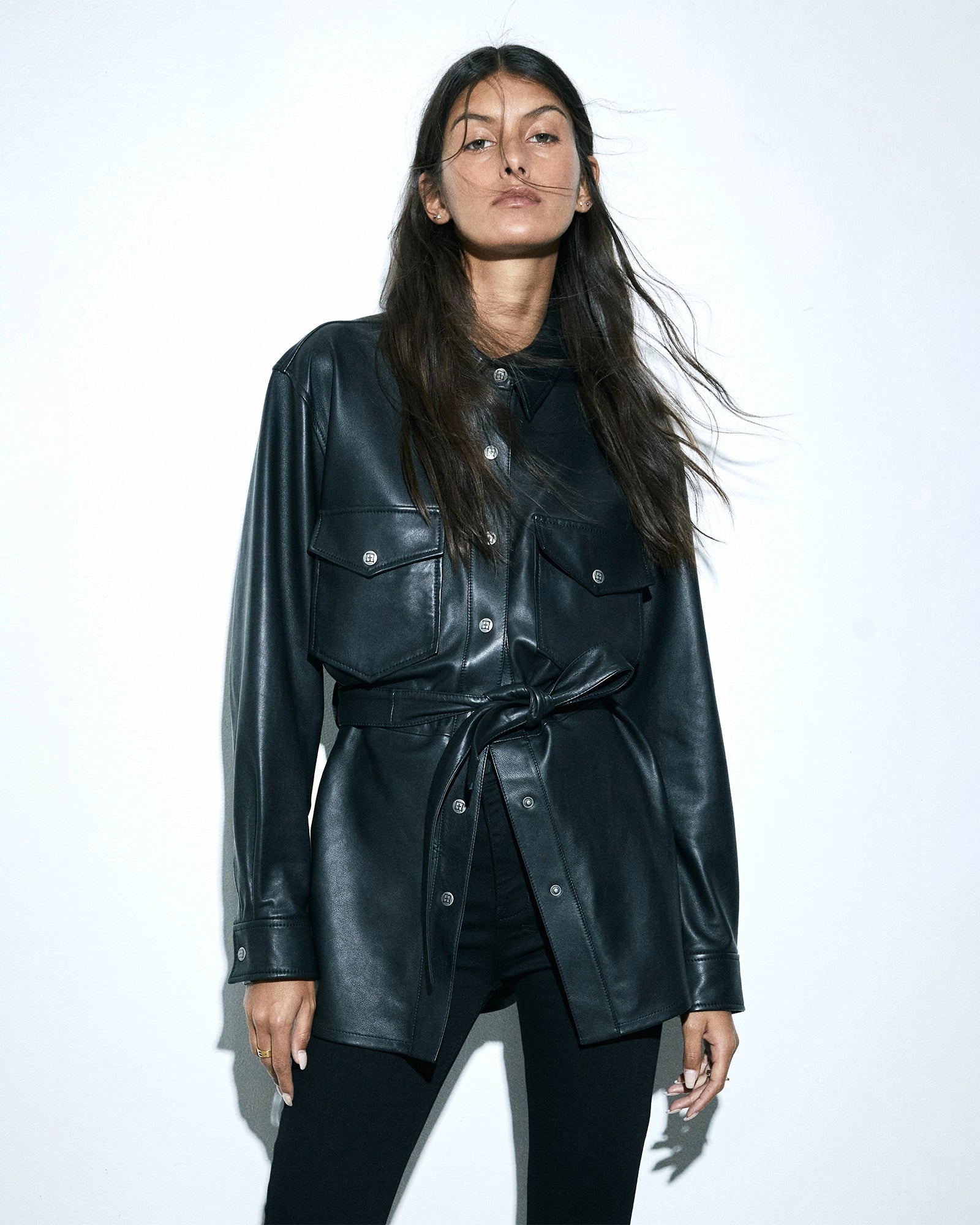 Winter Style VOYAGER SHACKET BLACK LEATHER