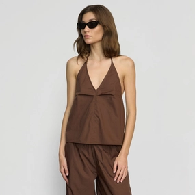 Vesna Organic Cotton Halter V-Neck Top ThermalRegulating Adjustable Shoulder Straps