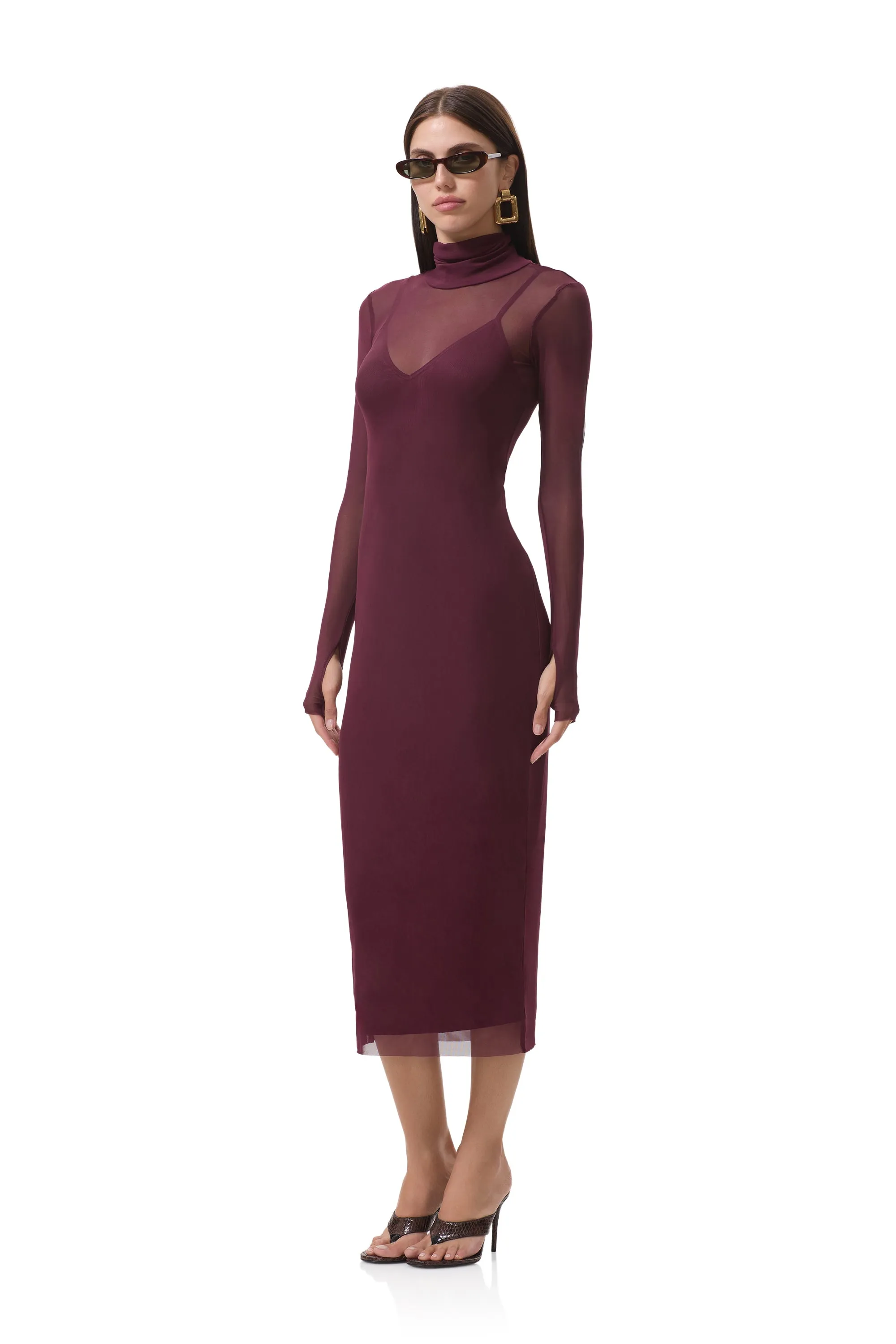 Cool Season Nature Inspired Shailene Dress - Fig