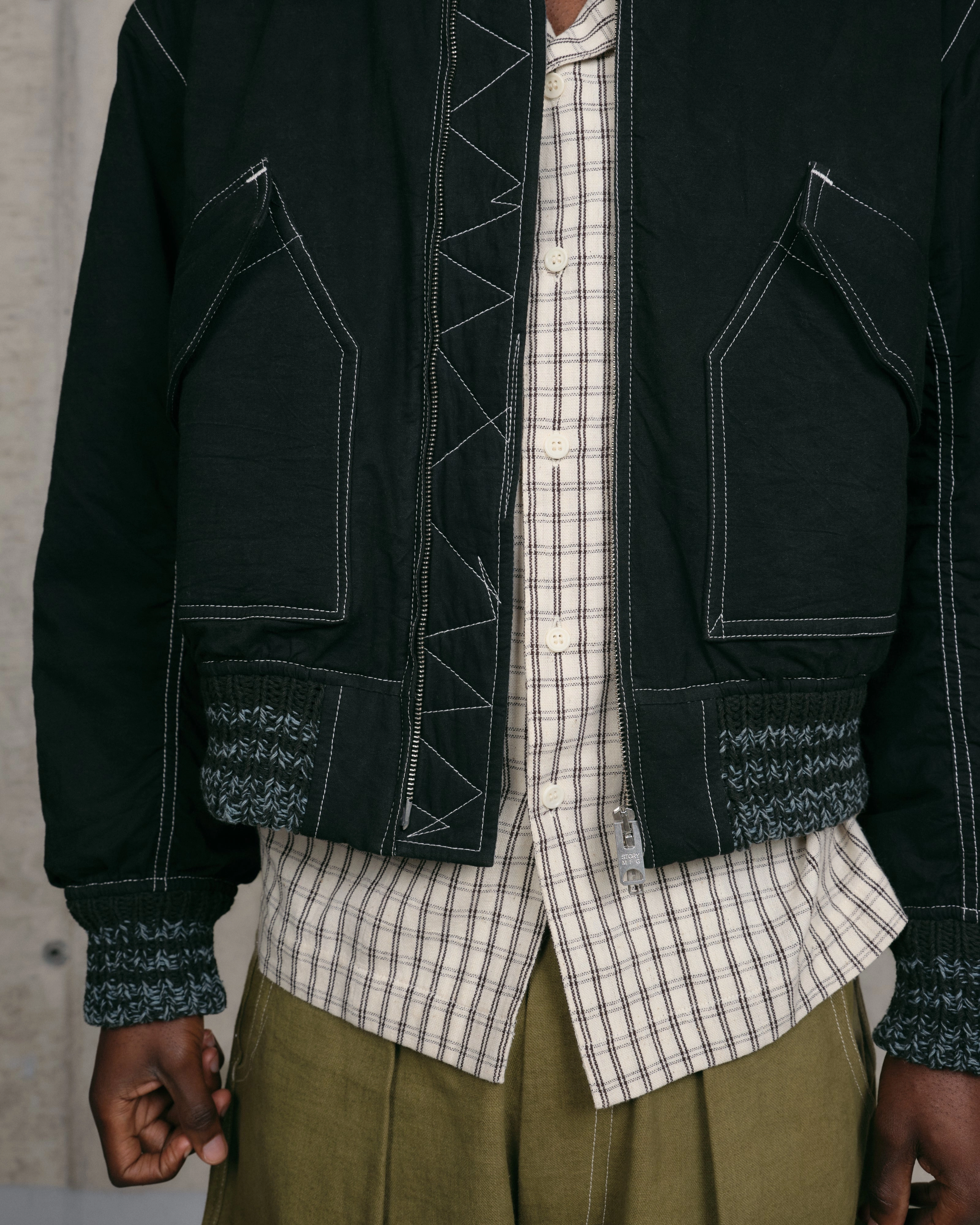 Edgy Design Grain Jacket - Black Wonky-Wear