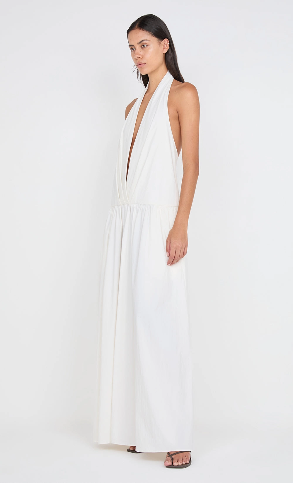 Flowy summer gown Light Soft DANTE MAXI DRESS - IVORY