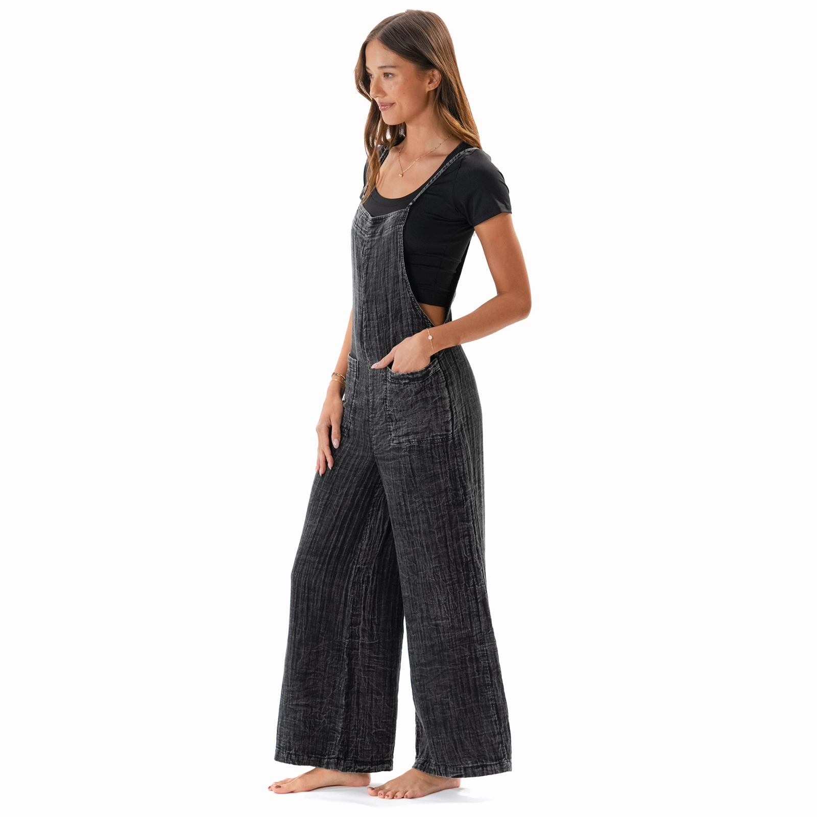 Vintage Black Nomad Jumpsuit Chic beachwear dress Unisex Option