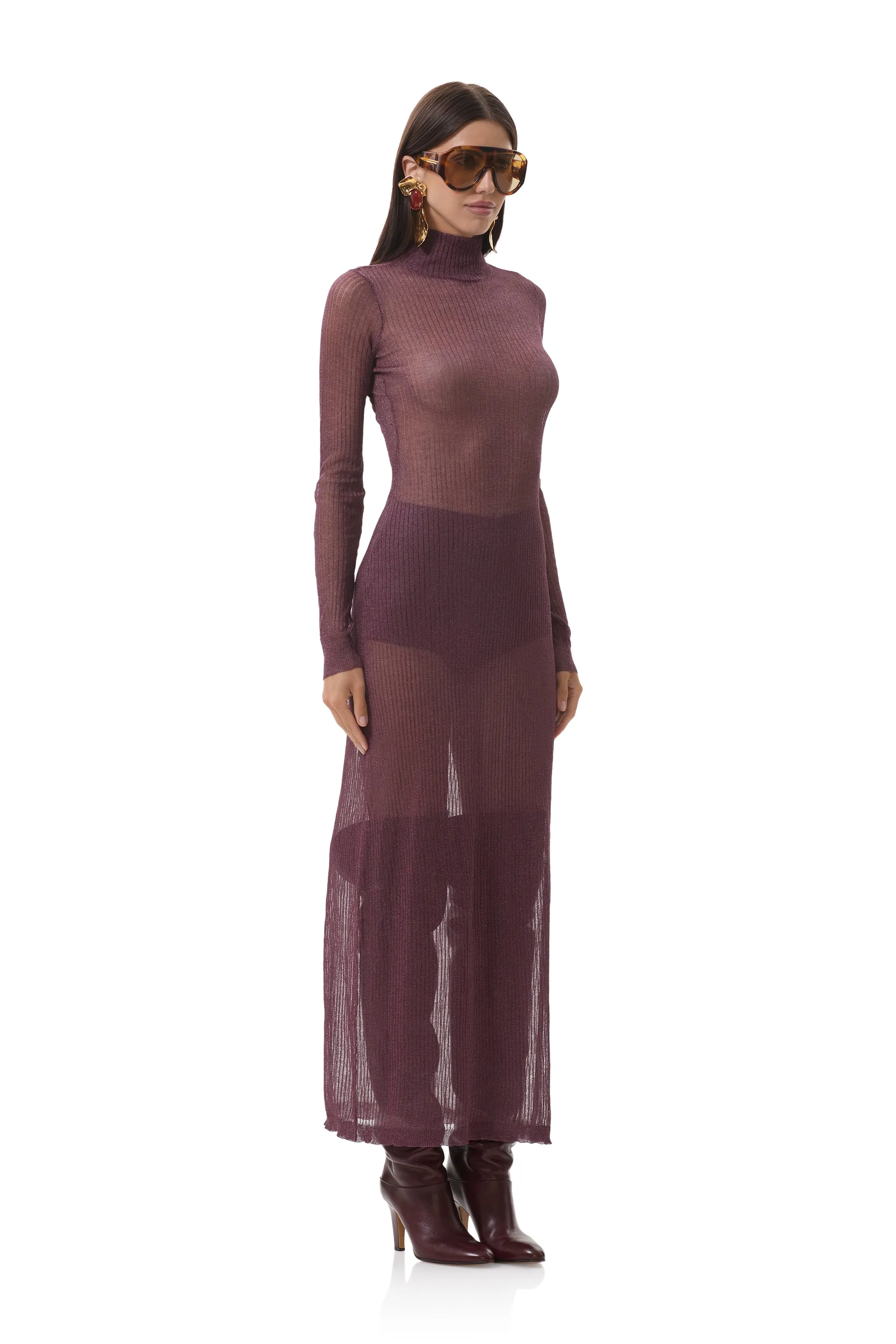 Vilas Dress - Fig Satin Grace