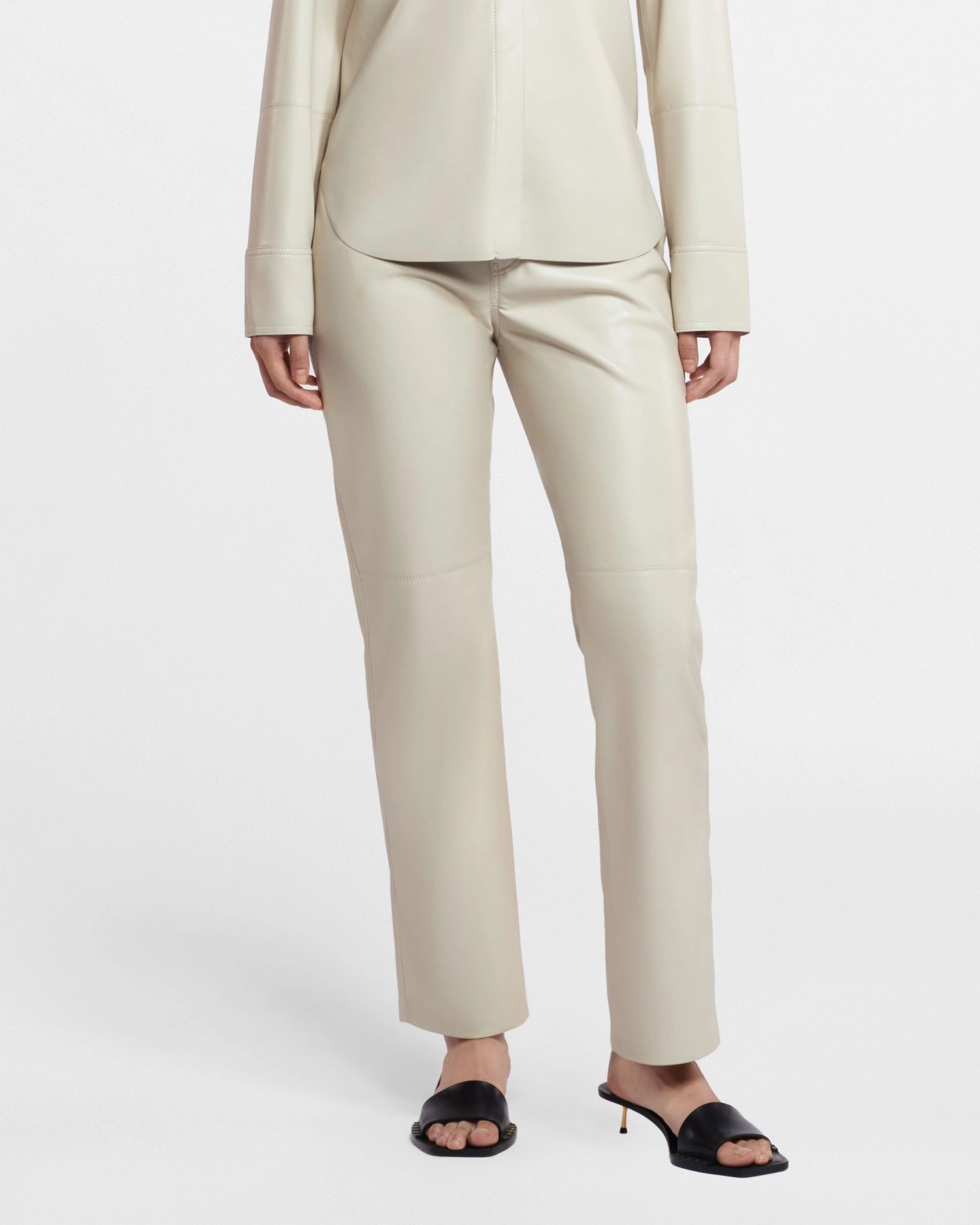 Vinni - Okobor? Alt-Leather Pants - Creme Padded hips