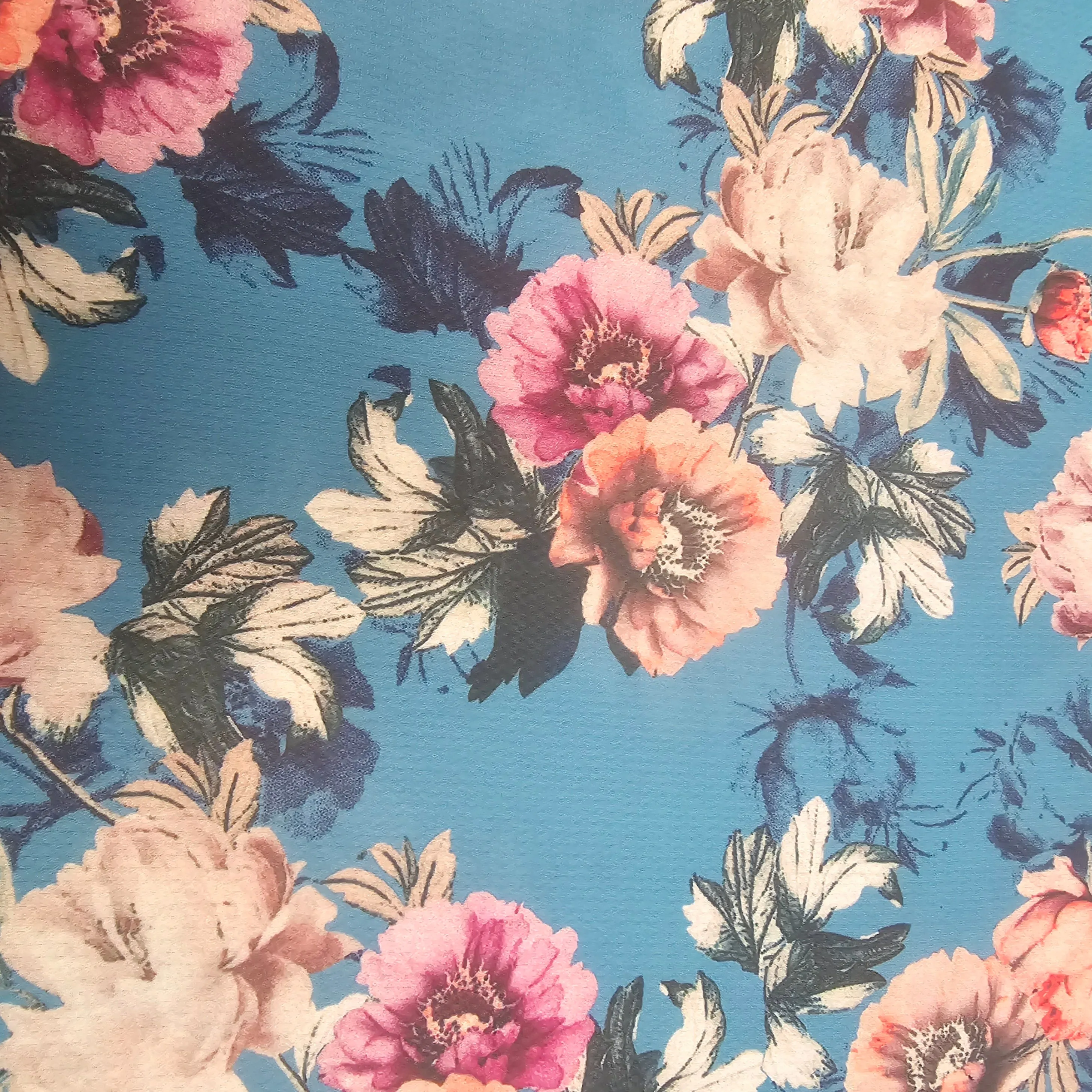 Vintage blossom - floral printed faille sold by 1/2mtr