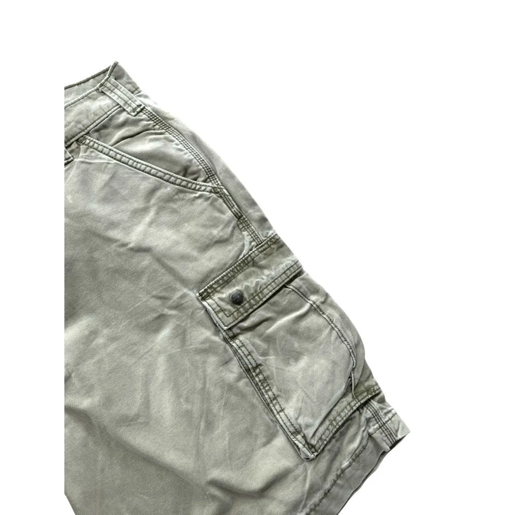 Vintage Carhartt Distressed Relaxed Fit Light Olive Cargo Shorts 40W