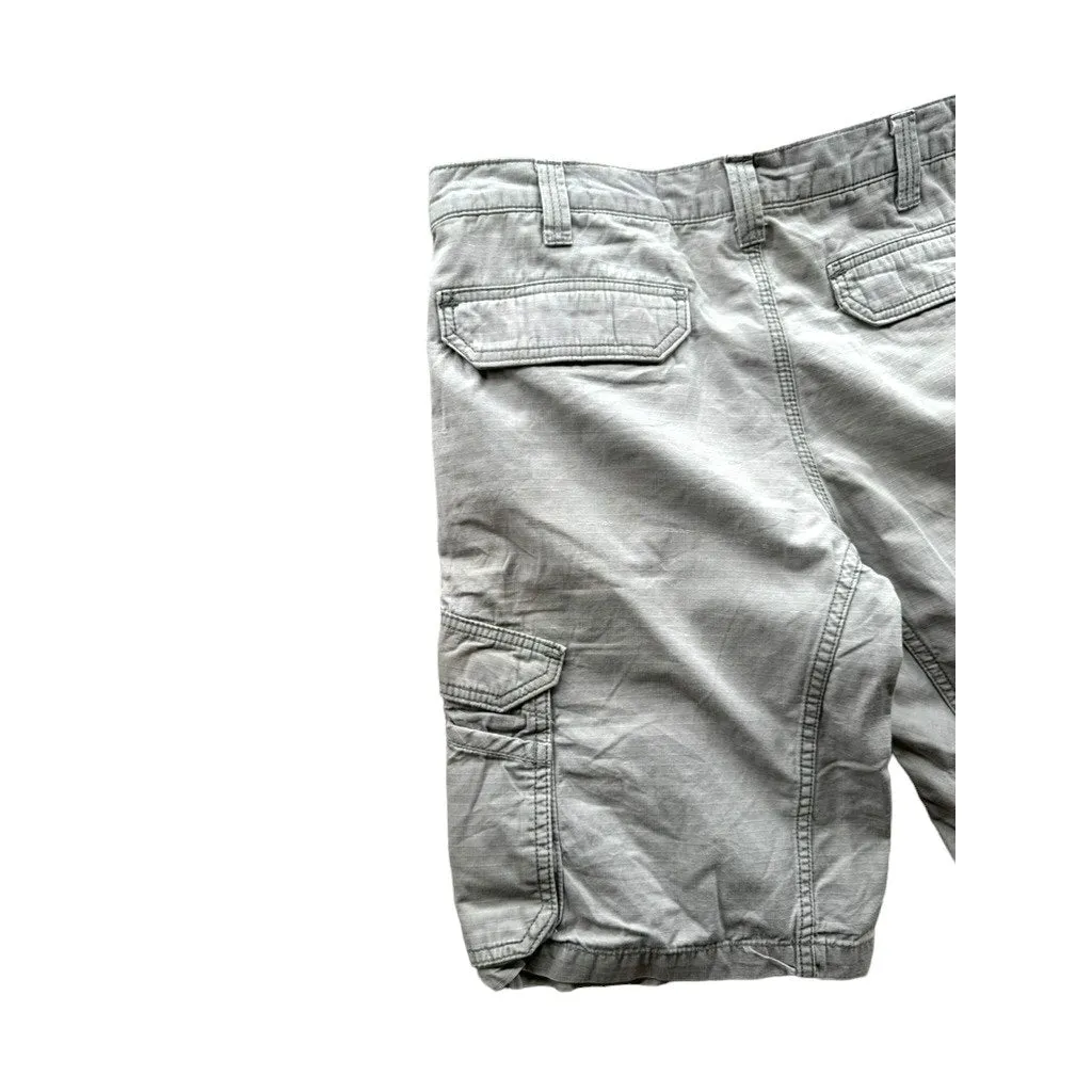 Vintage Carhartt Force Distressed Relaxed Fit Grey Cargo Shorts 33W