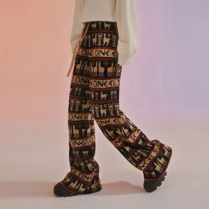 Vintage Christmas Night Wide Pants