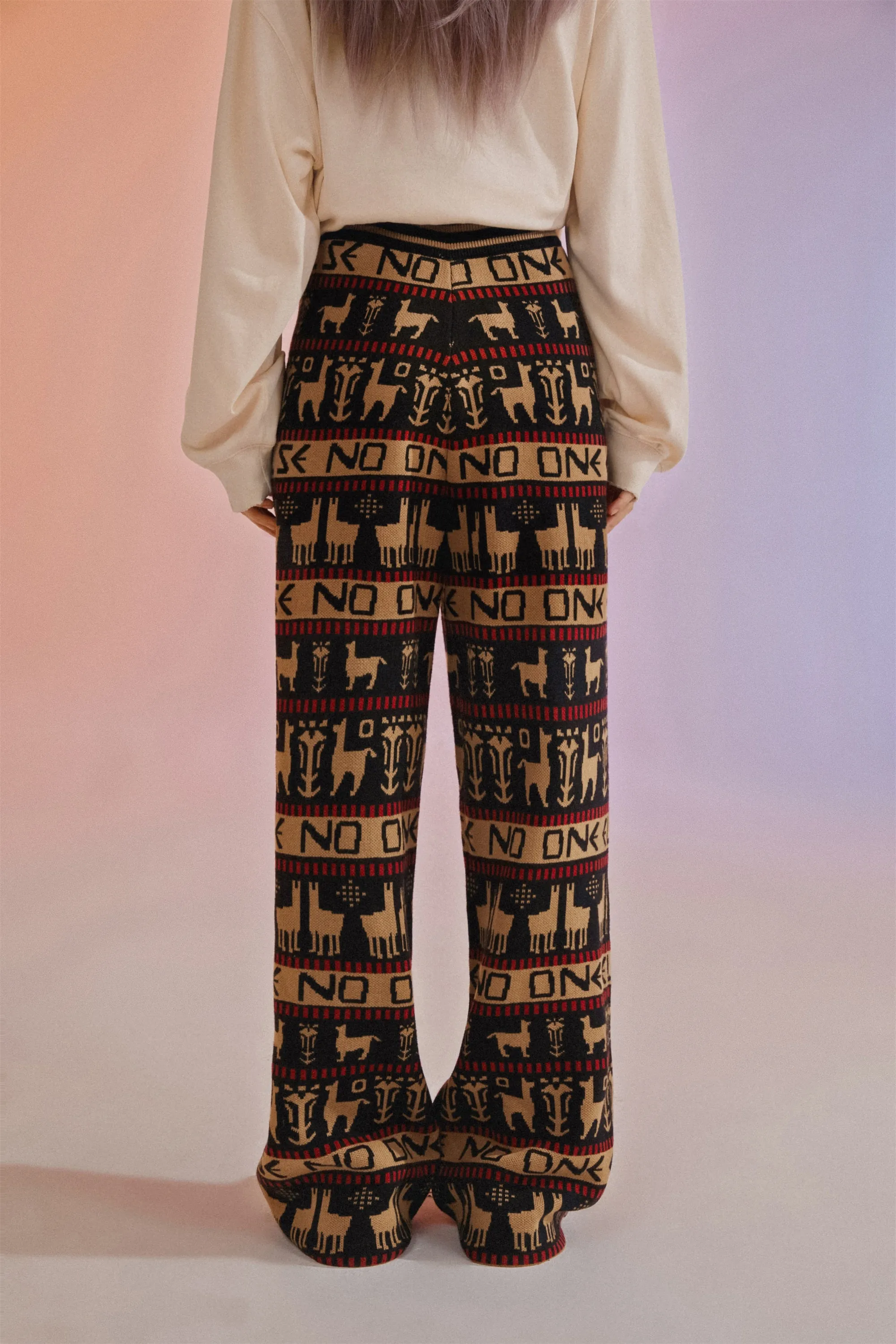 Vintage Christmas Night Wide Pants