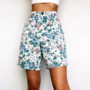 Vintage Denim Floral Shorts