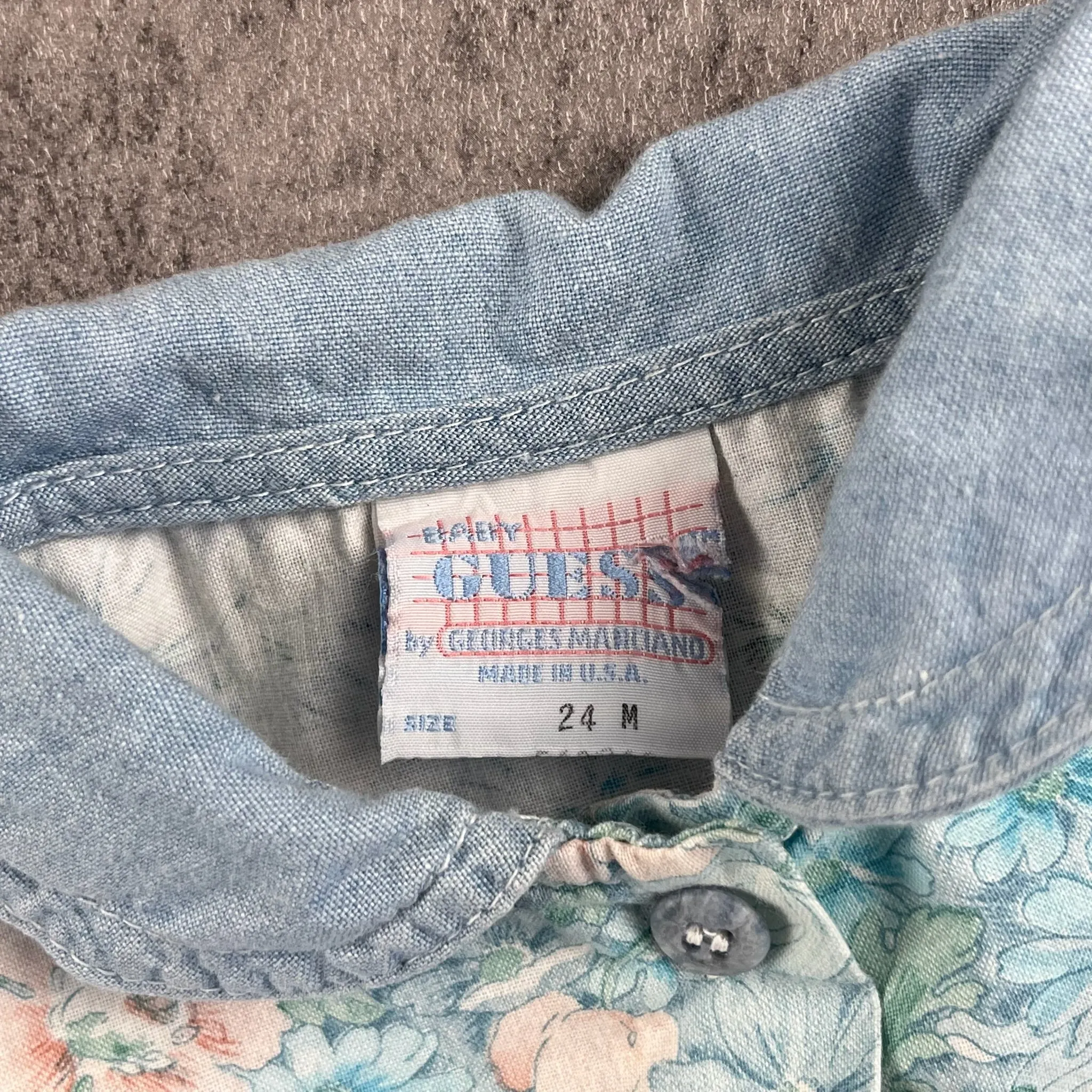 Vintage Guess Floral Denim Dress 24 Months