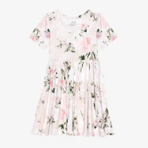Vintage Pink Rose Twirl Dress