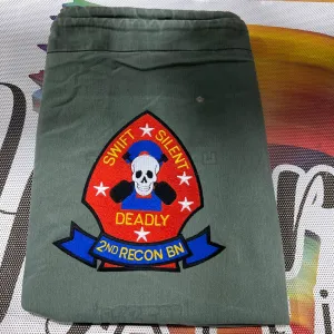 Vintage US Army Barrack Bag Laundry Bag 2ND Recon Embroidered