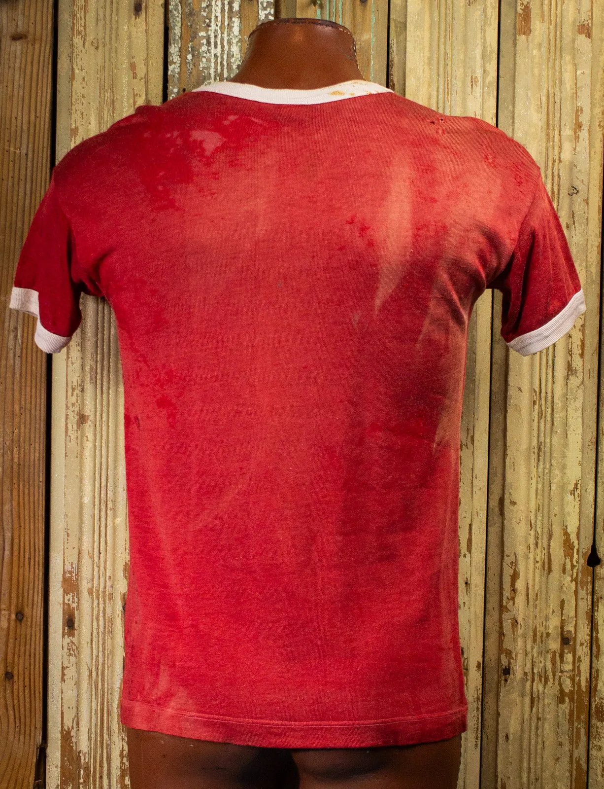 Vintage Vinny's Cafe Graphic Ringer T Shirt 50s Red Medium