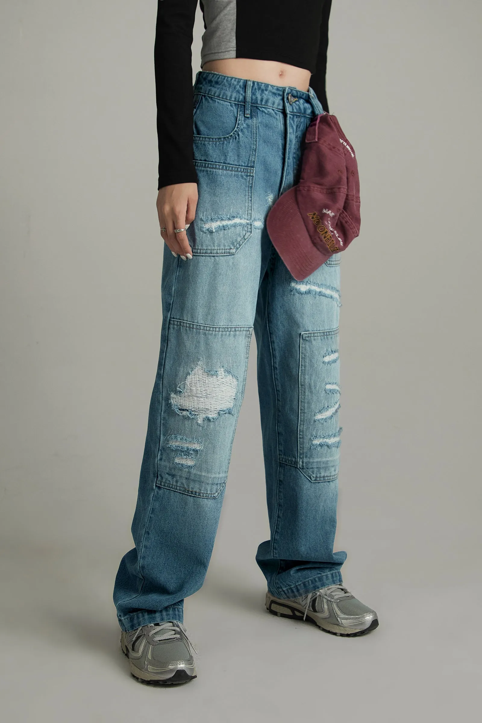 Vintage Washed Wide Jeans