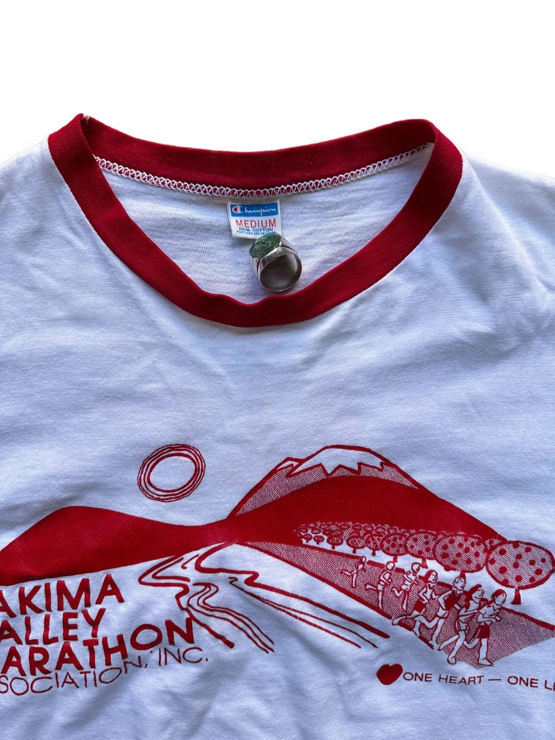 Vintage Yakima Valley Half Marathon Champion Blue Bar Tee SZ M | Vintage Champion Ringer Tee Seattle | Barn Owl Vintage
