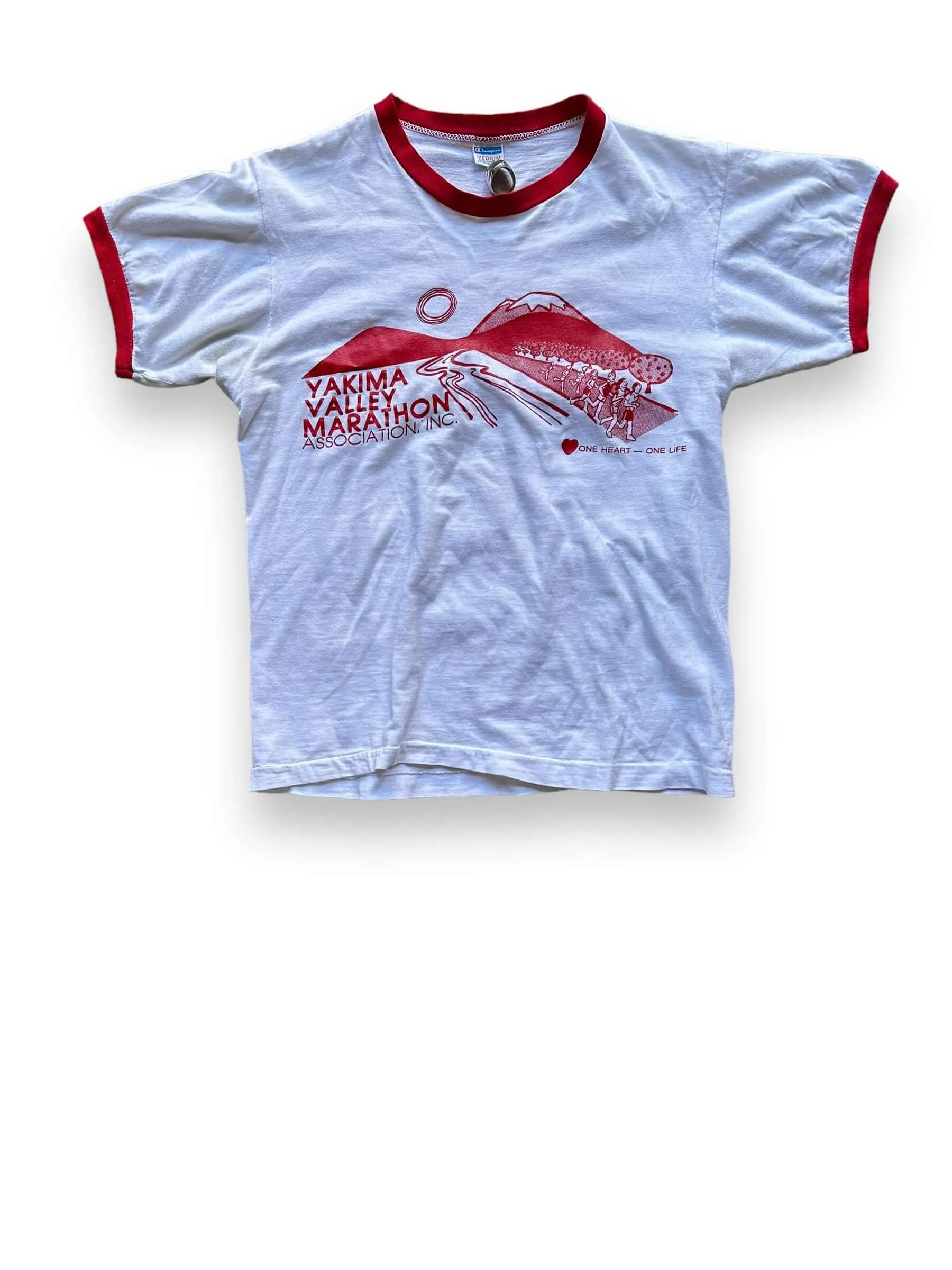 Vintage Yakima Valley Half Marathon Champion Blue Bar Tee SZ M | Vintage Champion Ringer Tee Seattle | Barn Owl Vintage