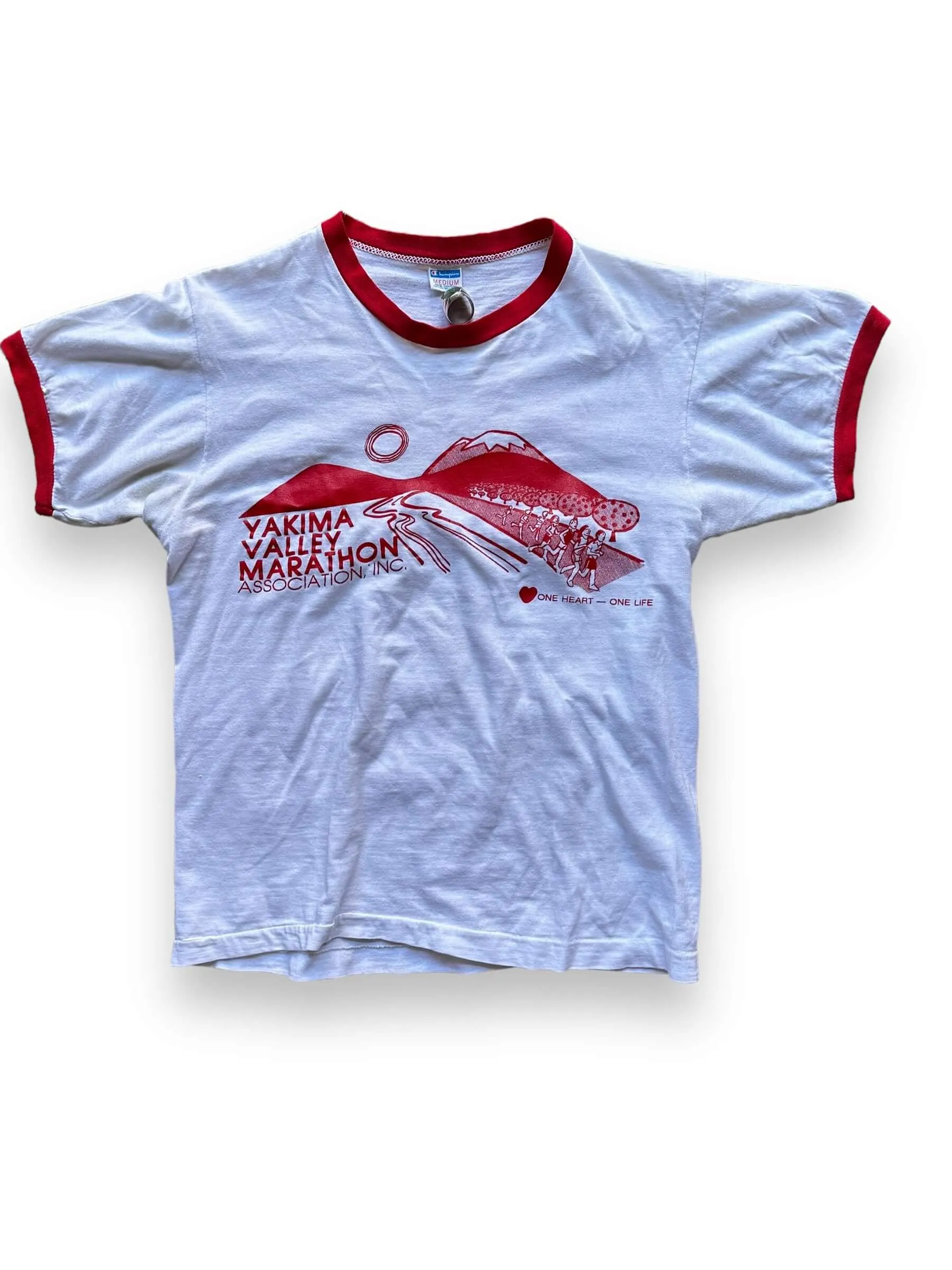 Vintage Yakima Valley Half Marathon Champion Blue Bar Tee SZ M | Vintage Champion Ringer Tee Seattle | Barn Owl Vintage