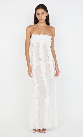 Ruffle Hem VIOLA RUFFLE GOWN - IVORY