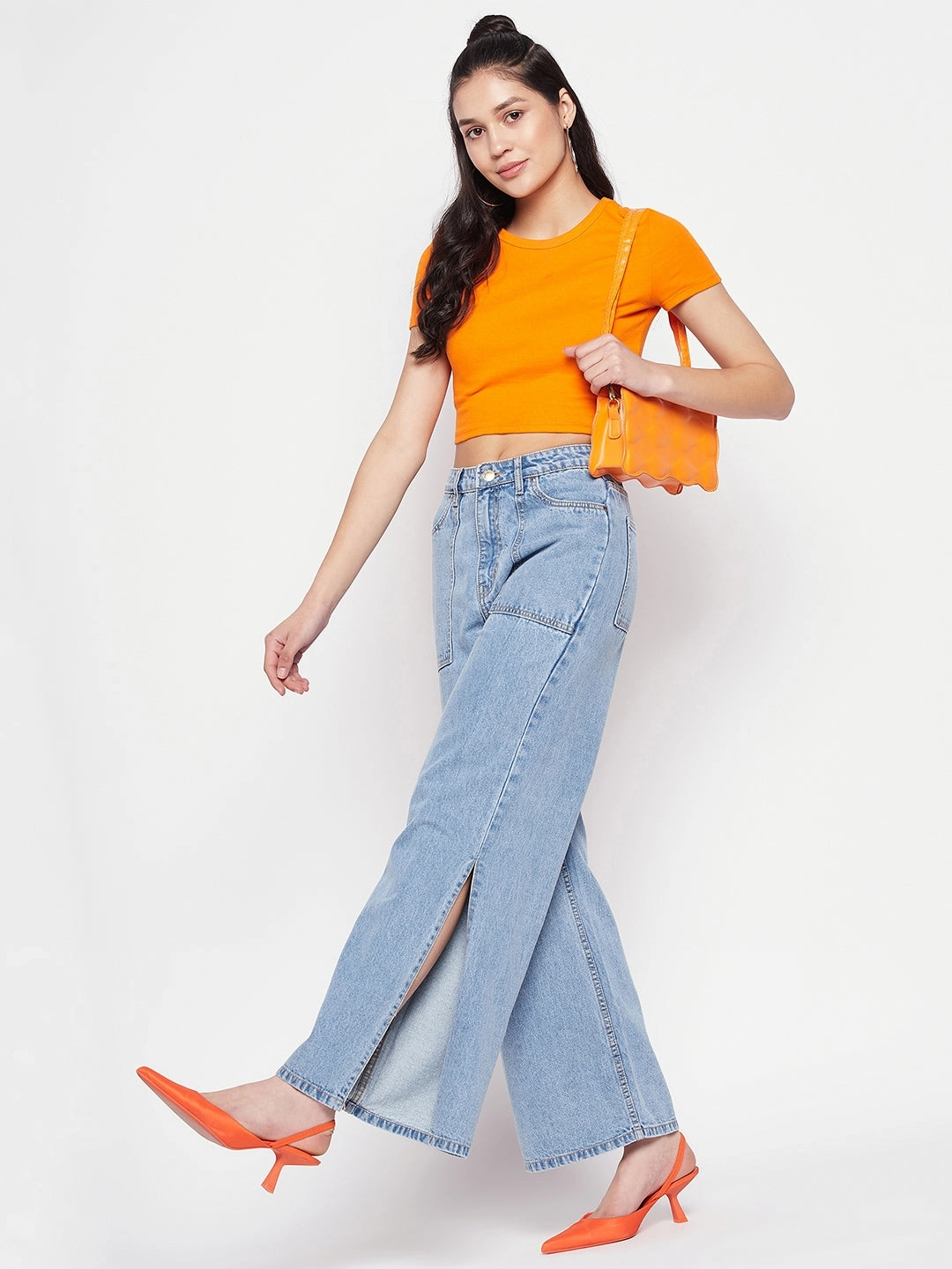 Neat Look Madame Blue Slit Denim