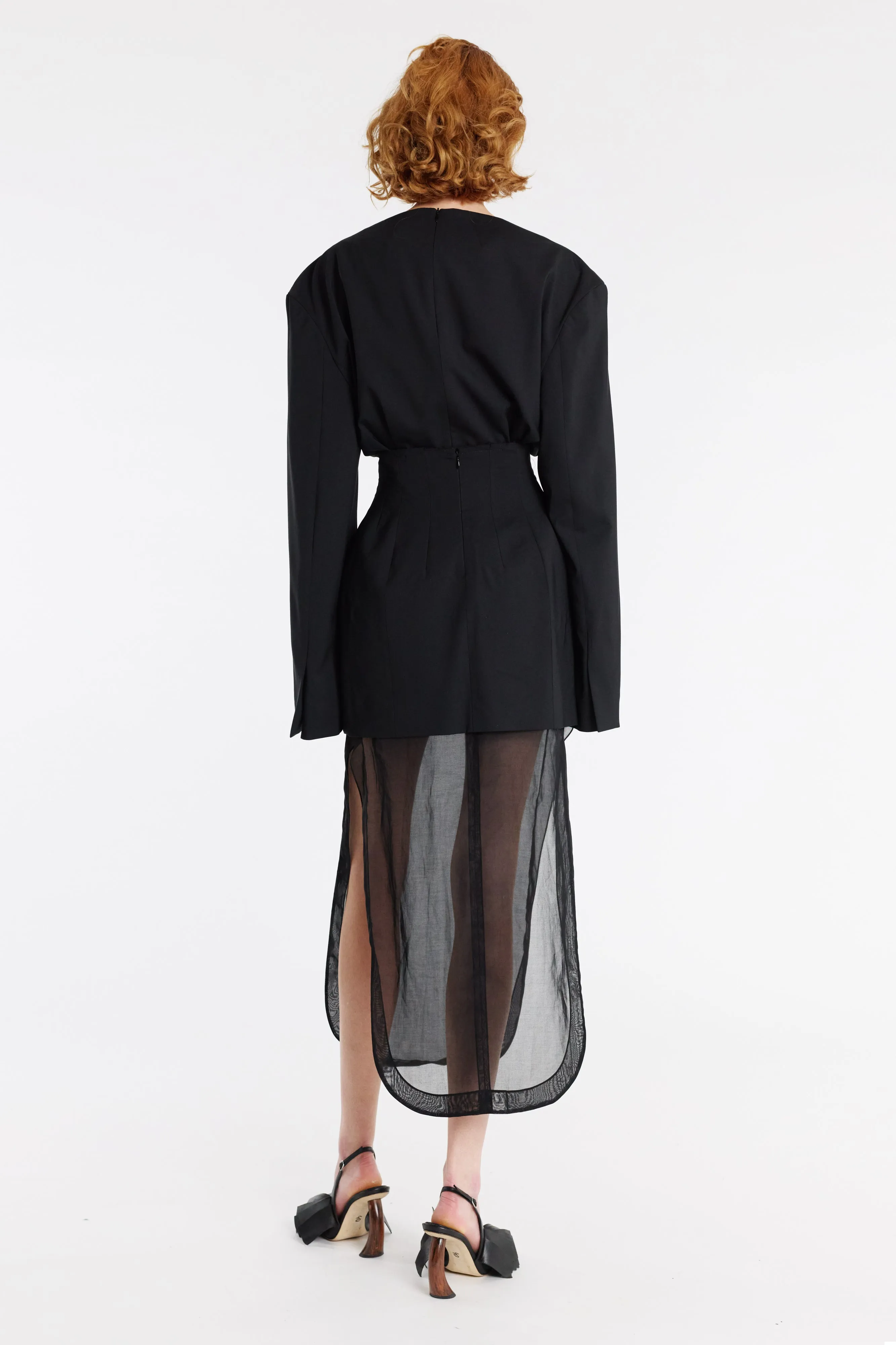 Fashion Fusion Odor control Basque Skirt With Organza Layer Black