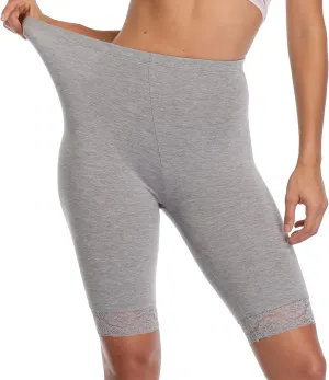 VOGUEMAX Women's Plus Size Short Leggings Stretchy Slip Shorts Mid Thigh Lightweight Pants