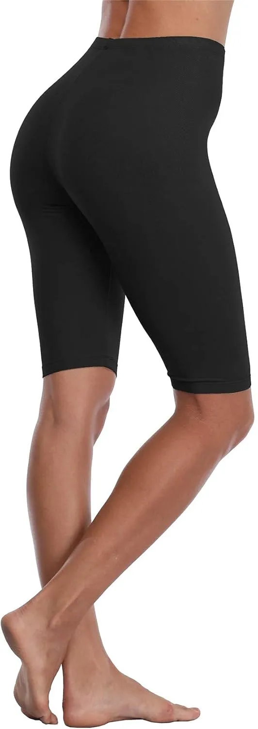 VOGUEMAX Women's Plus Size Short Leggings Stretchy Slip Shorts Mid Thigh Lightweight Pants