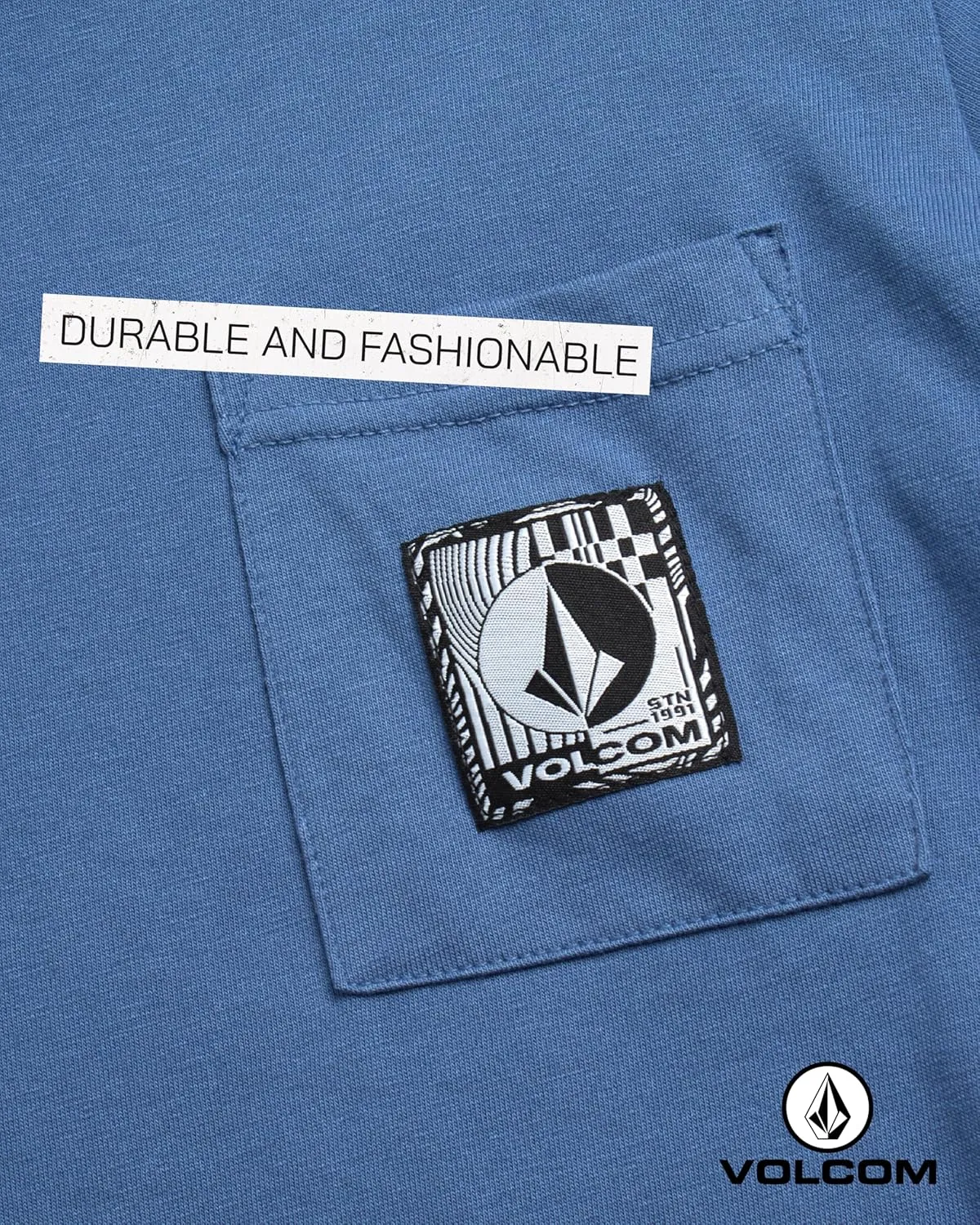 Volcom Boys' Two-Fer Shirt - Pullover Crewneck Long Sleeve Shirt - Stylish Logo Graphic Tee for Boys (Size: 8-20)
