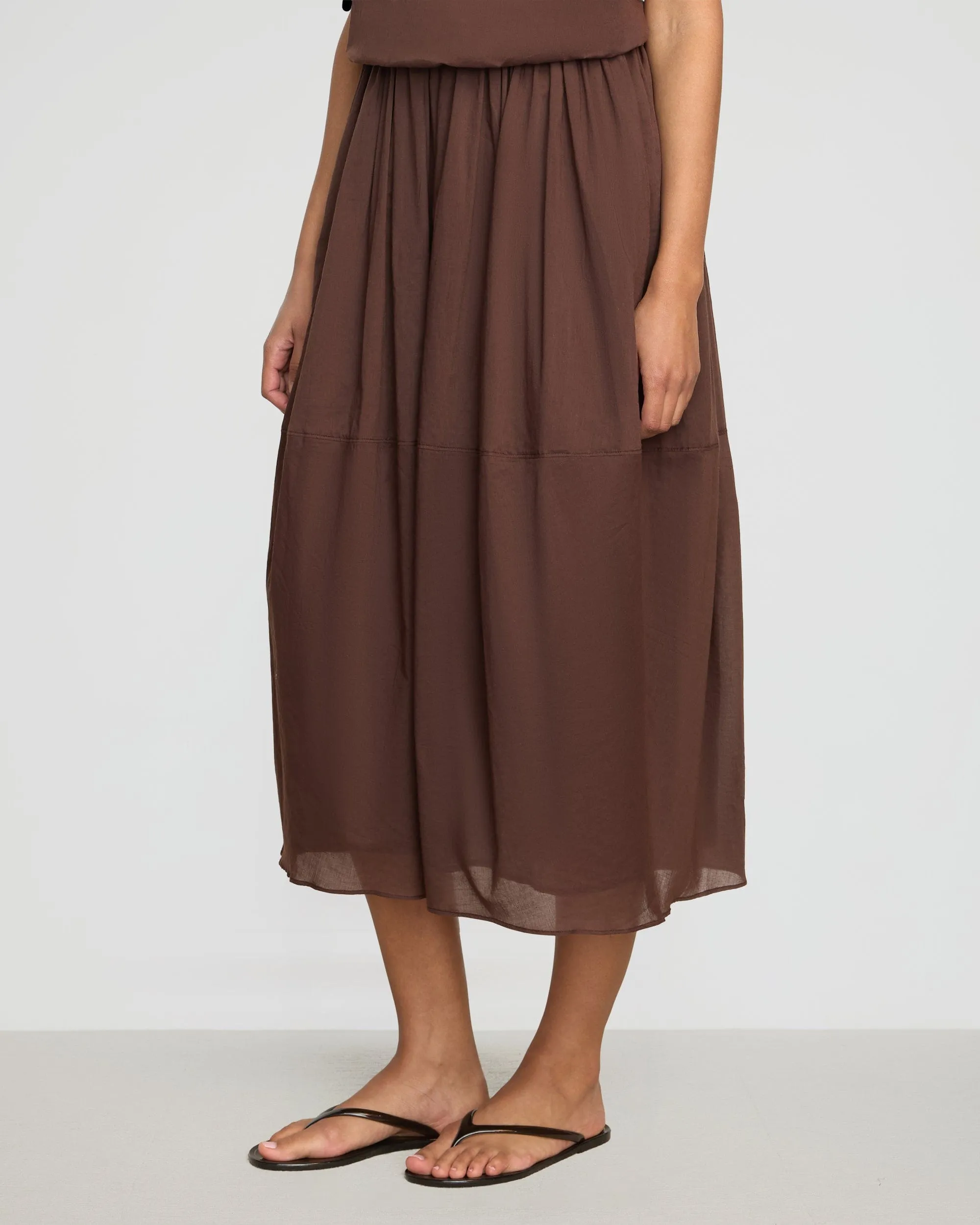 Volta Tiered Organic Cotton Dress Cozy Texture All Fit