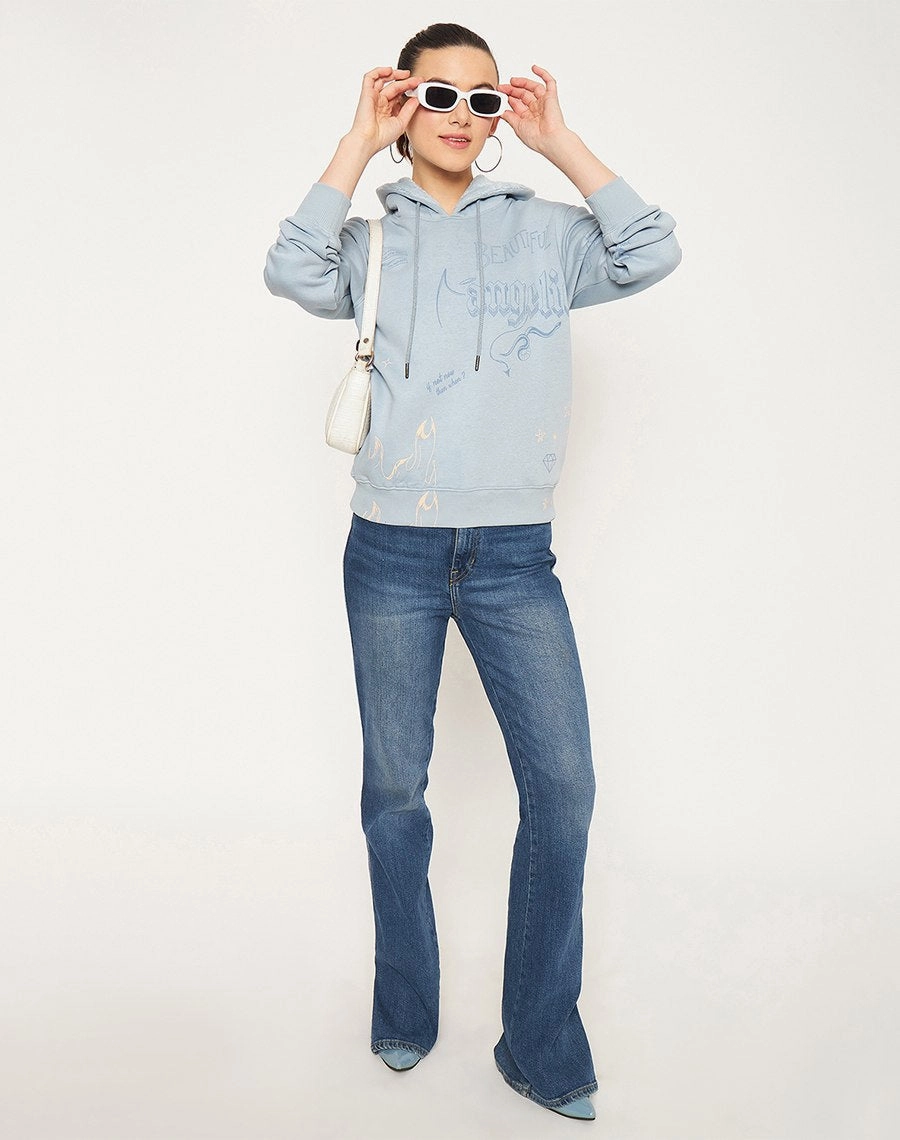 Madame Celeste Printed Sweatshirt Front Pocket