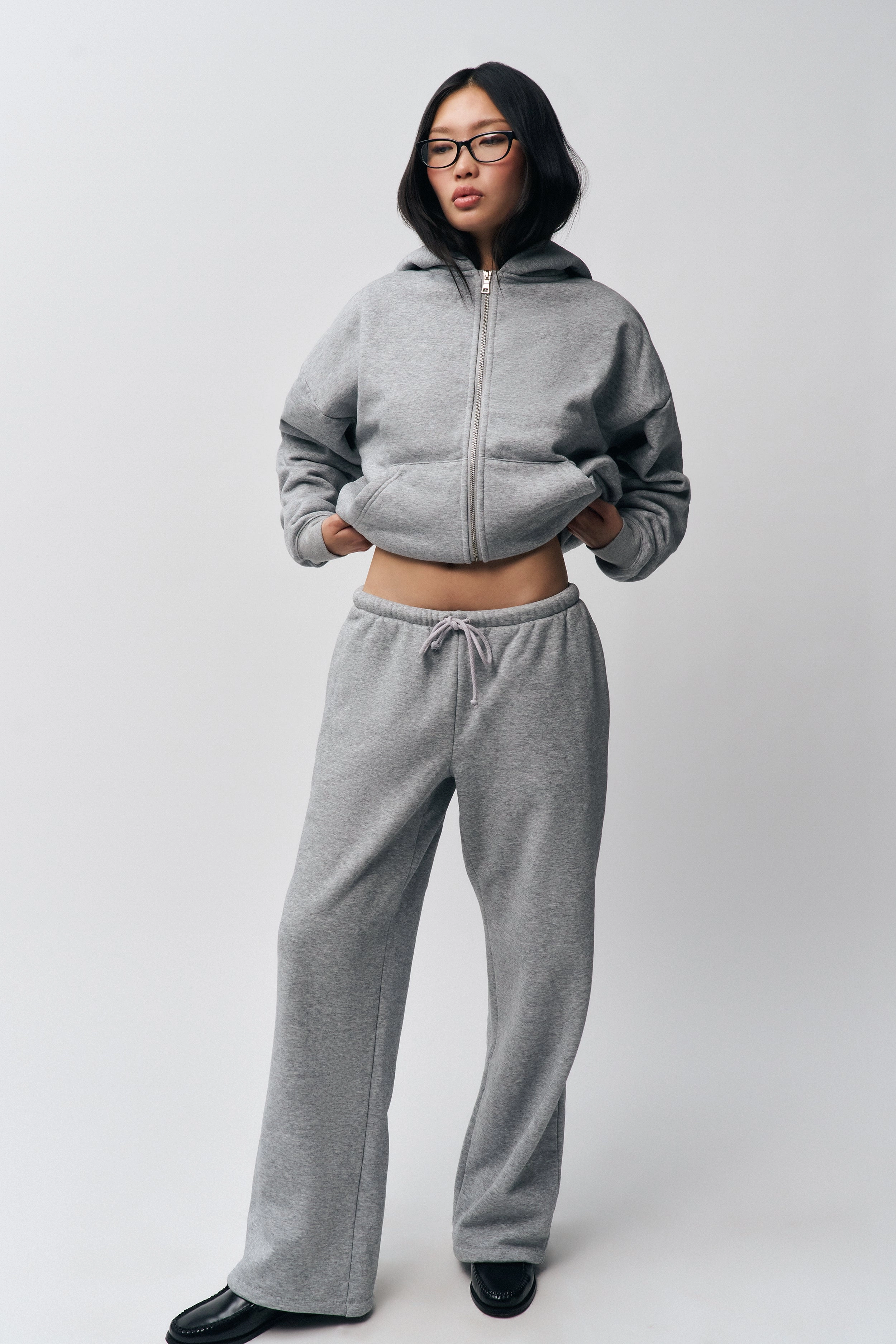 Elastic Edging Day Layer Zip Up Hoodie