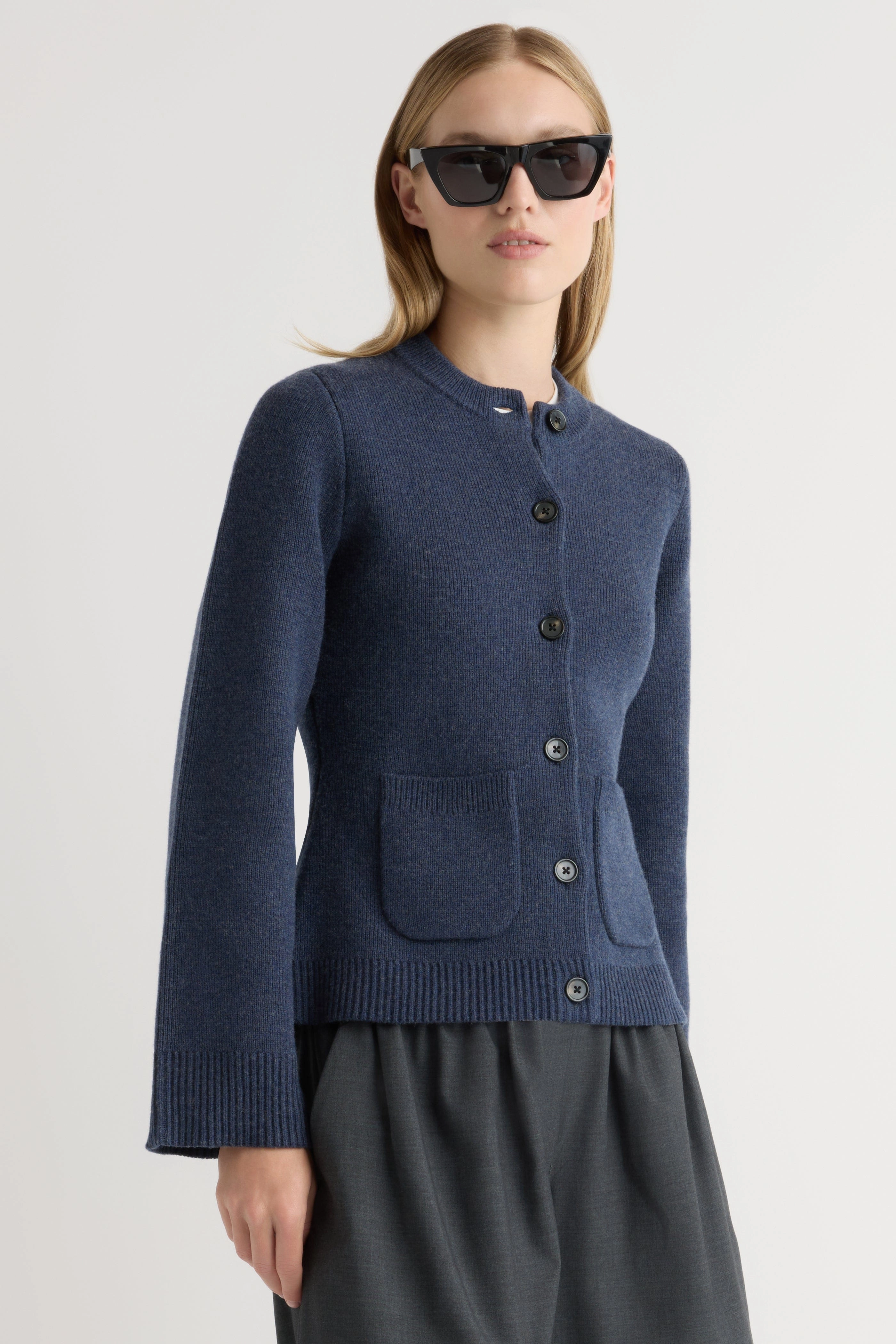 Warm Wear Roomy Pockets Eames Organic Cotton-Wool Cardigan