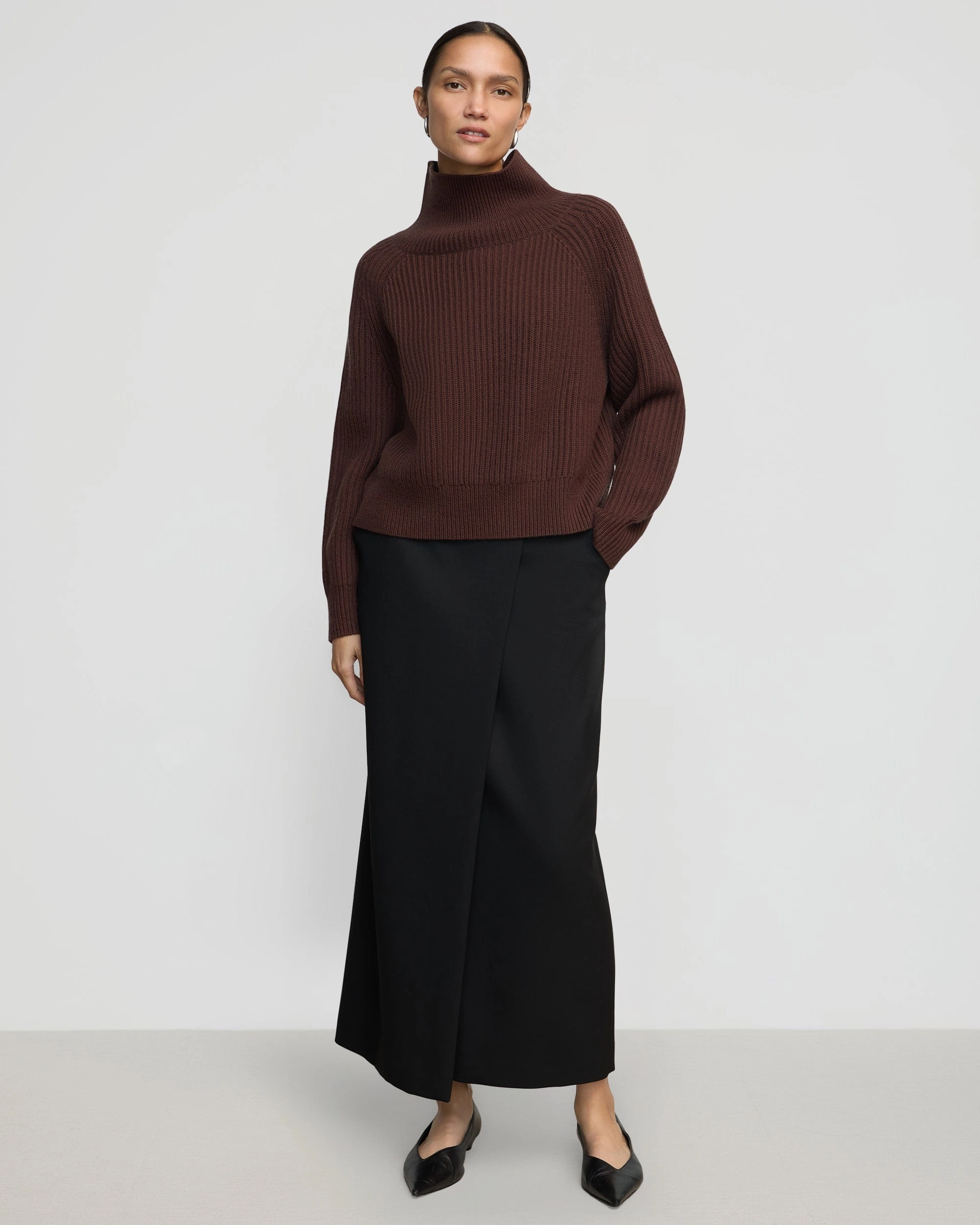 Hadeel Organic Cotton-Wool Mock-Neck Sweater Snug & Stylish Lightweight insulation