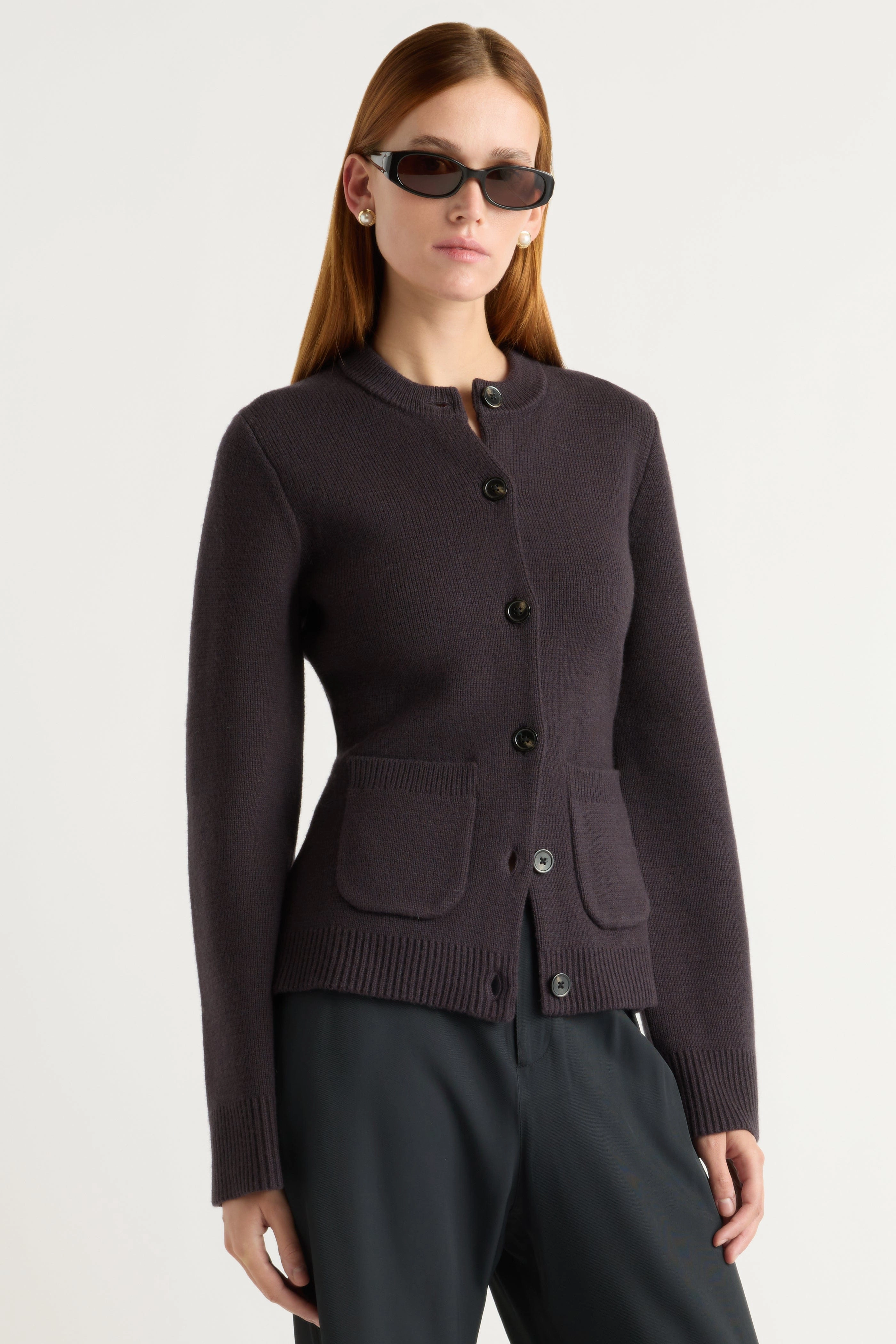 Layered Design Lightweight Thermal Eames Organic Cotton-Wool Cardigan