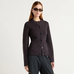 Eames Organic Cotton-Wool Cardigan Non Restrictive Armhole Fashion Forward