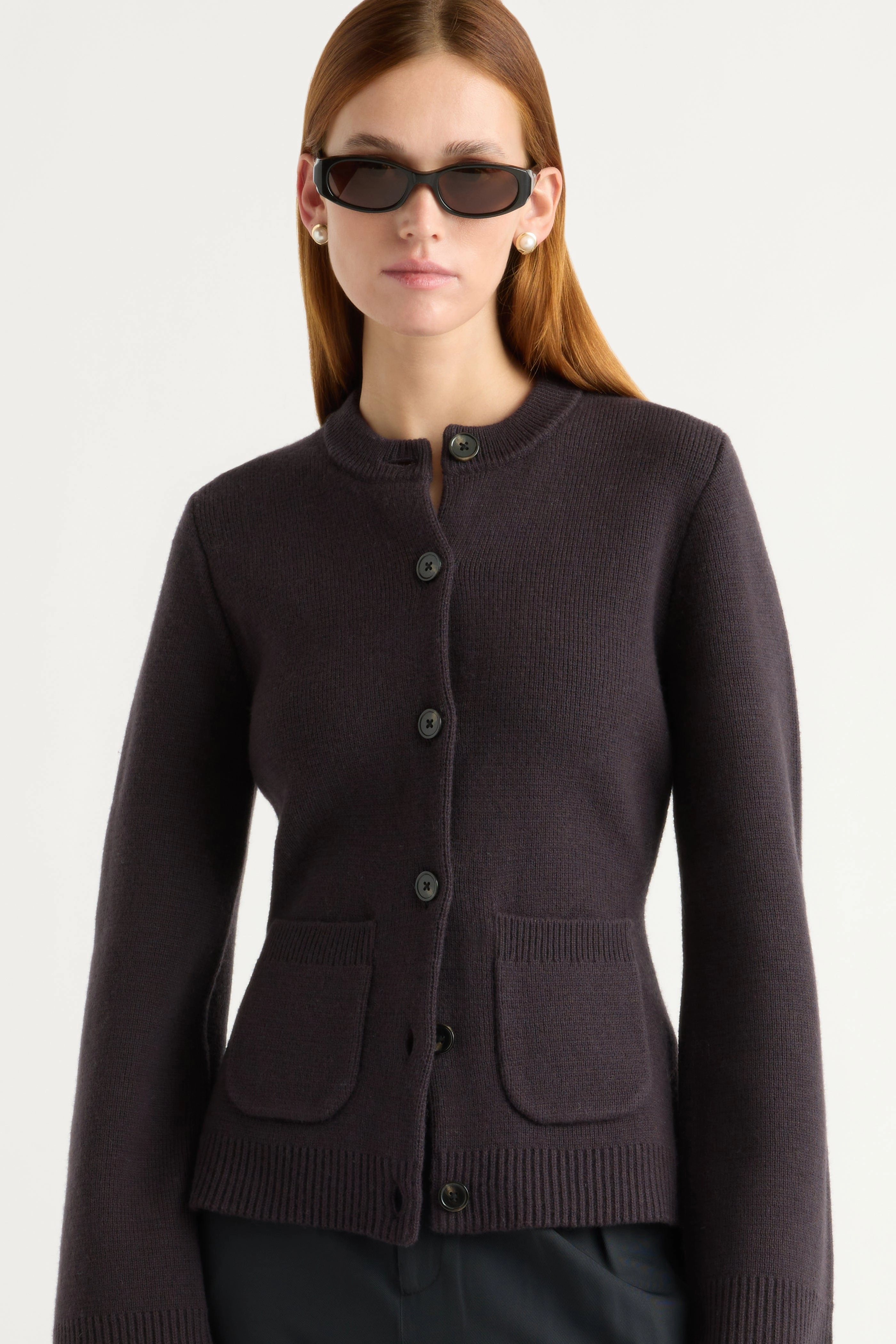 Eames Organic Cotton-Wool Cardigan Functional Design Versatile Look