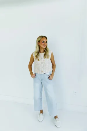 Watch Out Wide Leg Jeans - Ice Denim