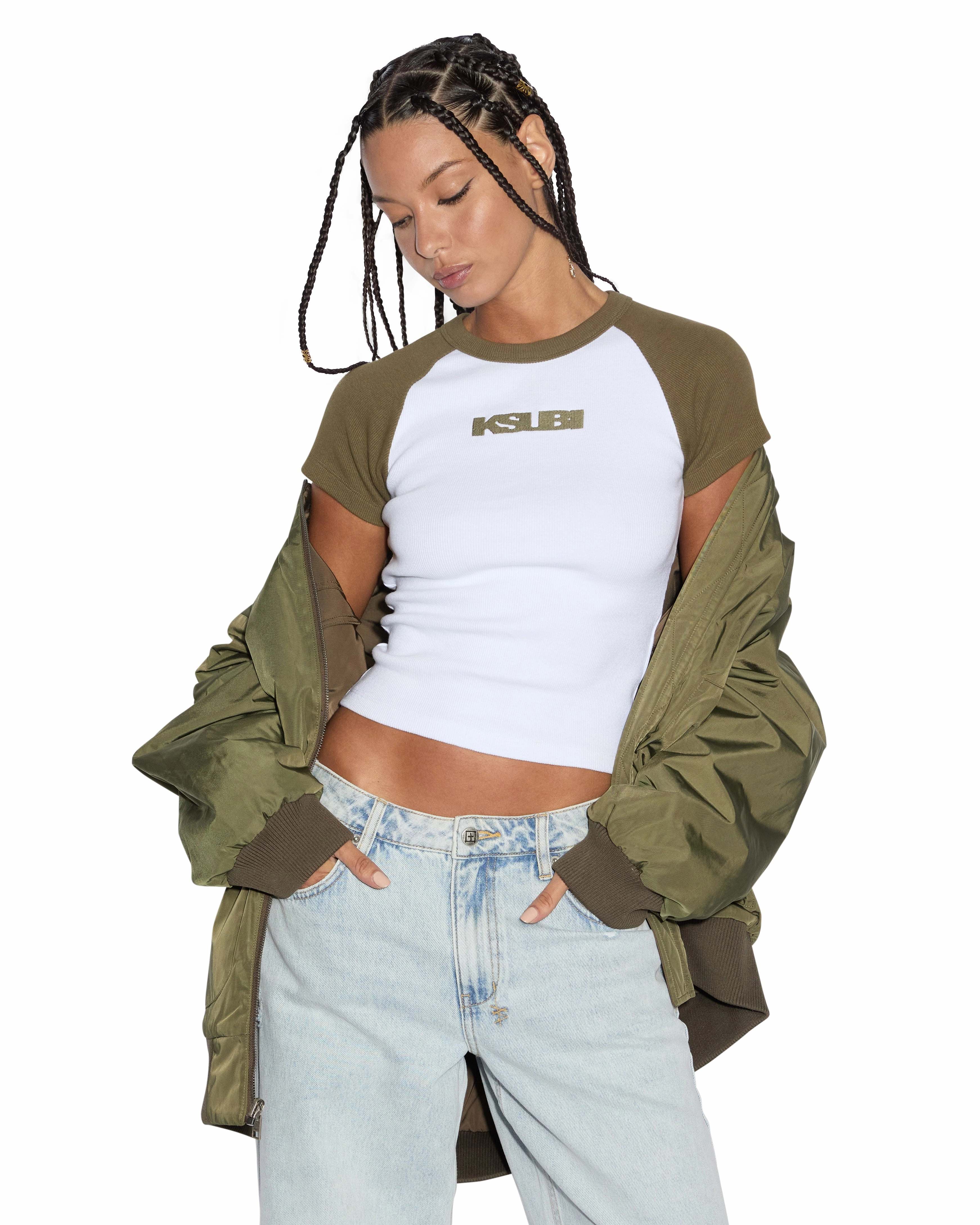 SCORE BOMBER KHAKI/CEDAR Button Snap Conversion