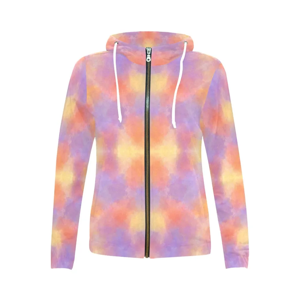 Watercolour 1 Full Zip Hoodie up to 2 XL