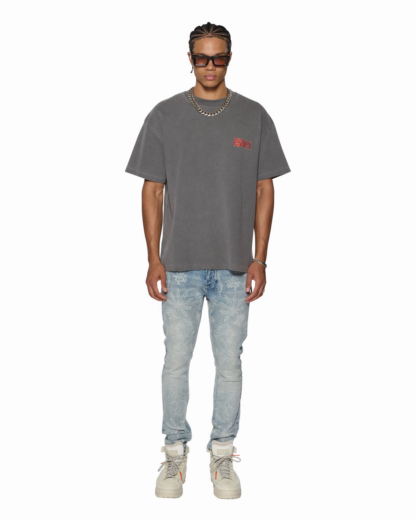 KICKSTART EKCESS SS TEE CHARCOAL Polka Dot Pattern