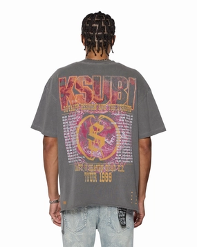 KICKSTART EKCESS SS TEE CHARCOAL Animal print wildness Relax Comfort Style
