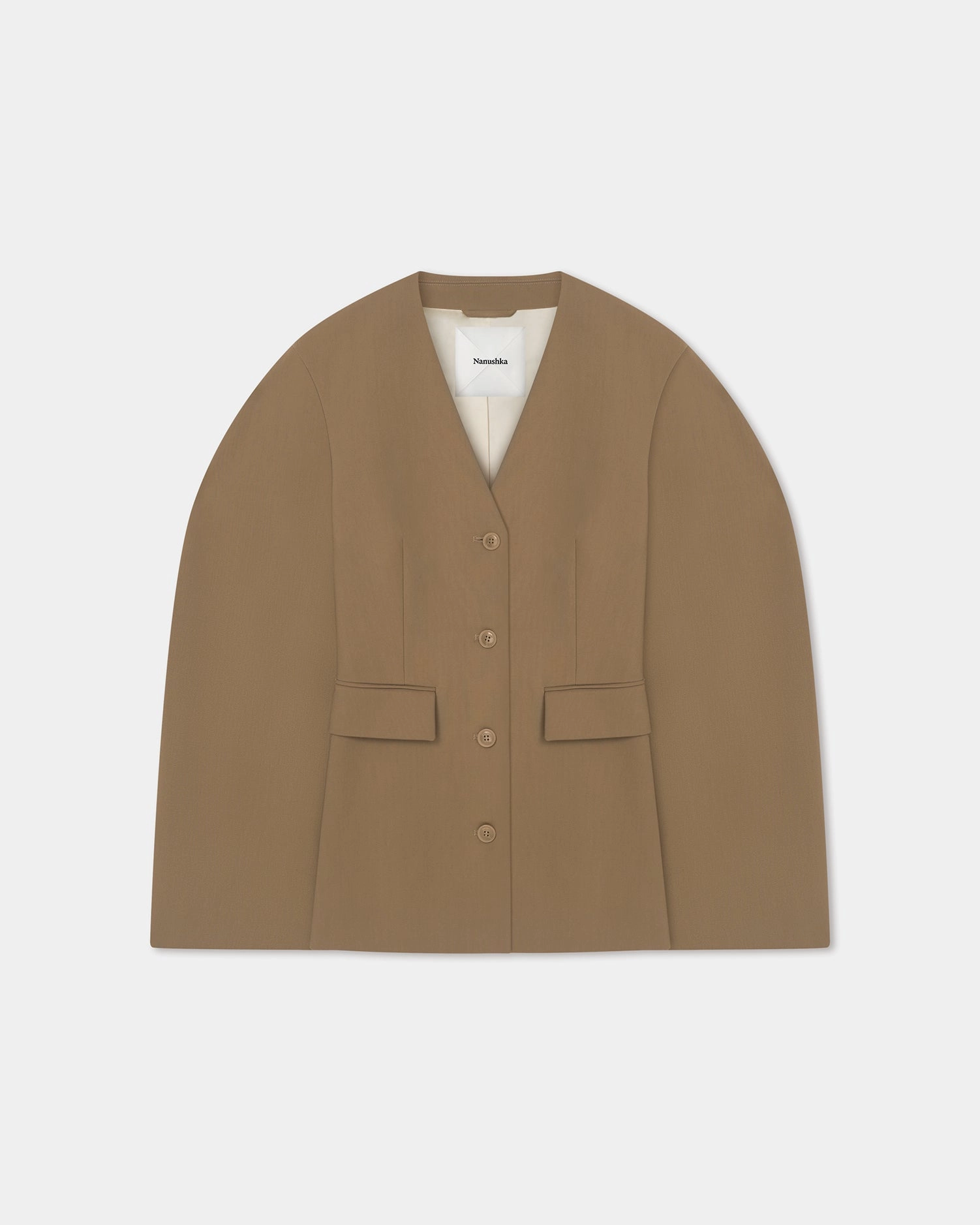 Kaori - Elongated Blazer - Brown Silicone Grip Hemline