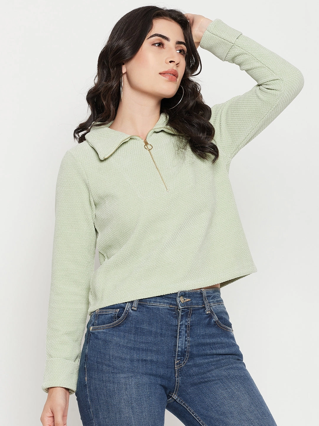 MeshPanel Madame Green Crop Top