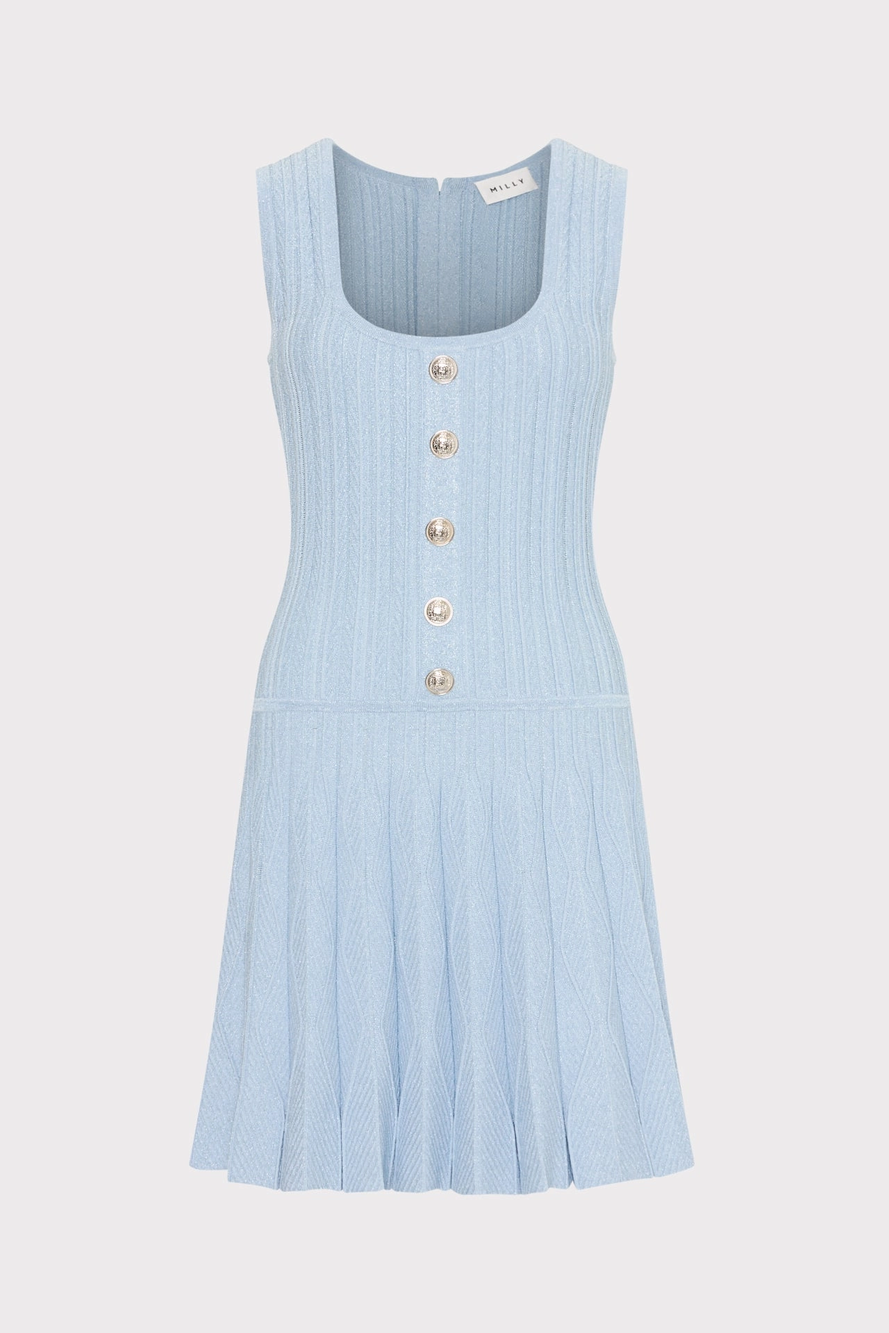 Non Chafing Seams Wave Godet Flare Knit Mini Dress