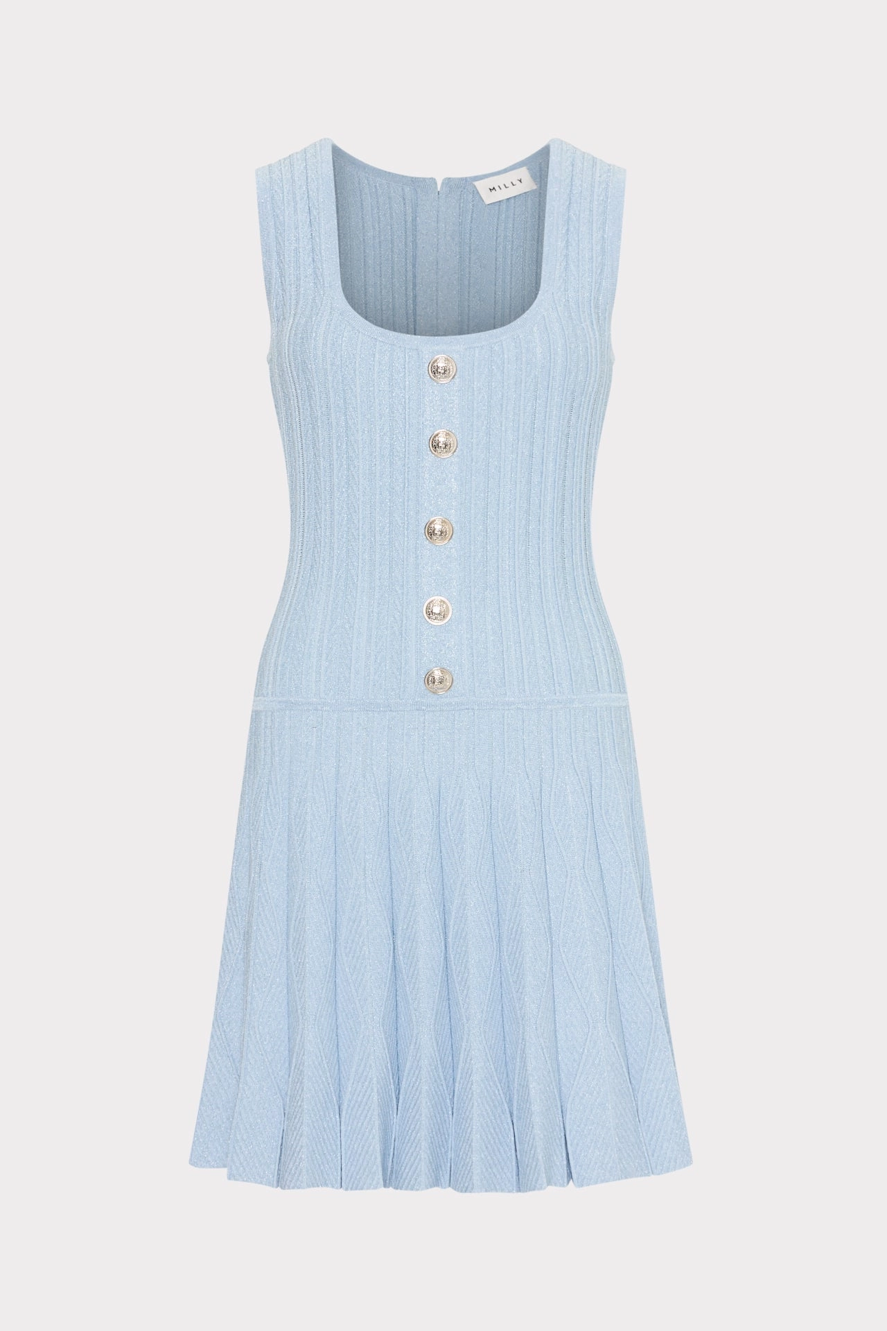 Stretch Flexibility Wave Godet Flare Knit Mini Dress