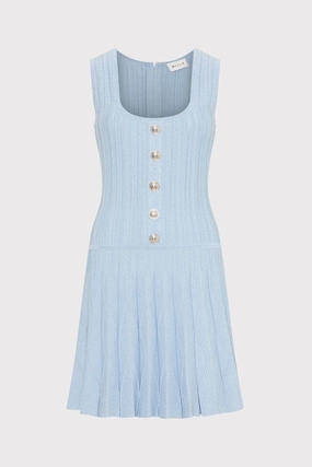 Non Chafing Seams Wave Godet Flare Knit Mini Dress