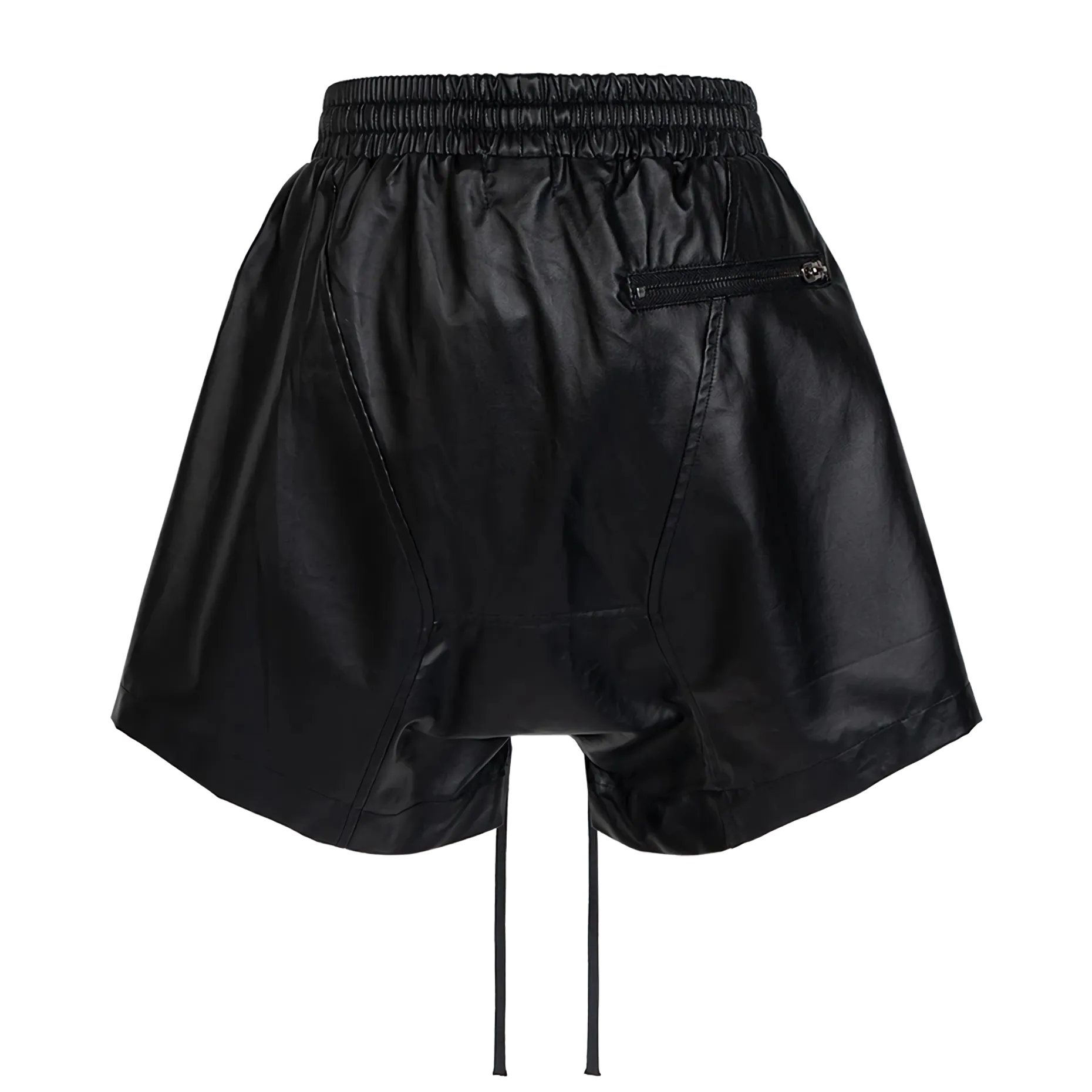 Waxed Faux Leather Cargo Shorts